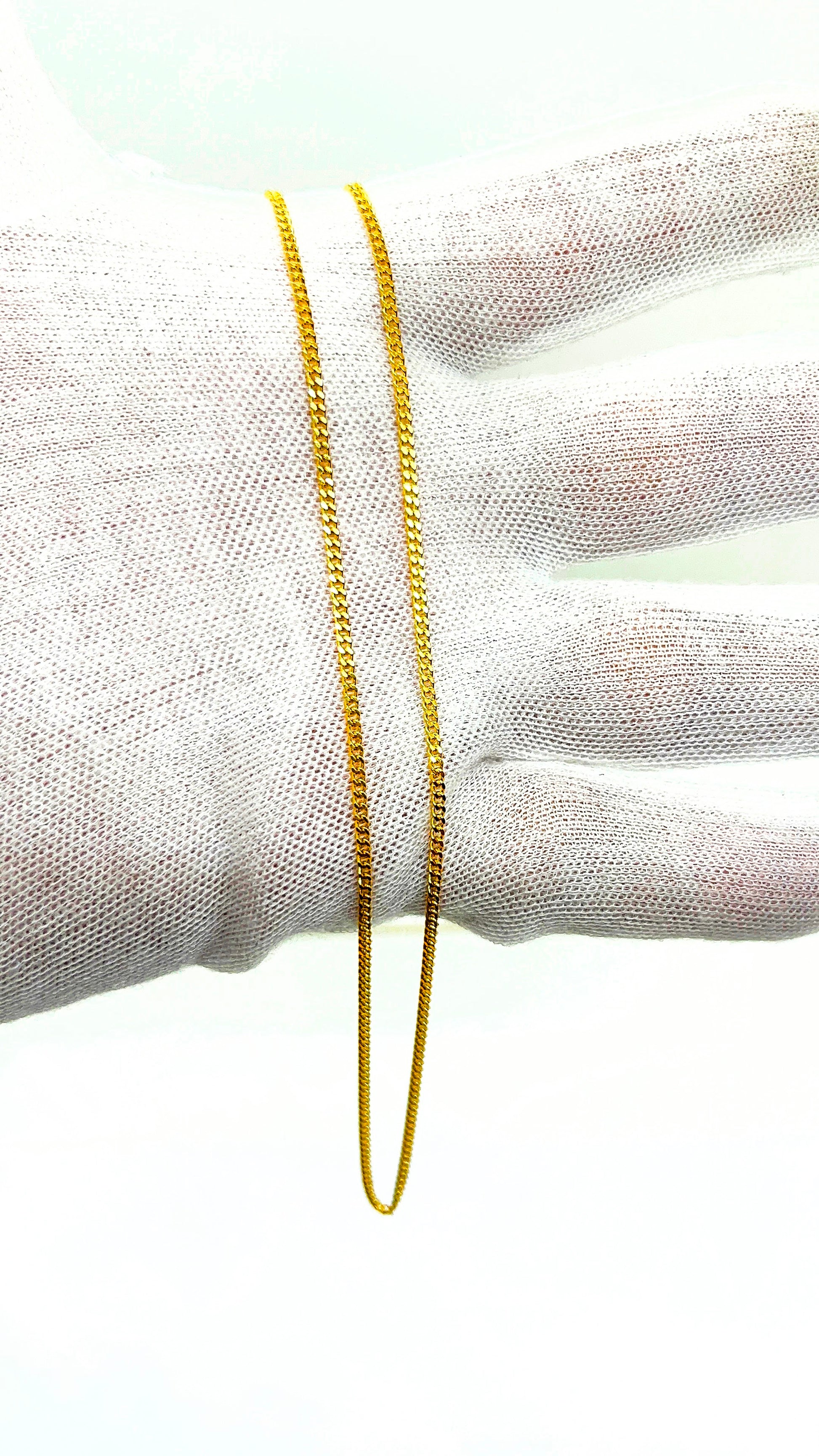 14k Gold Curb link Necklace ~1.8mm wide