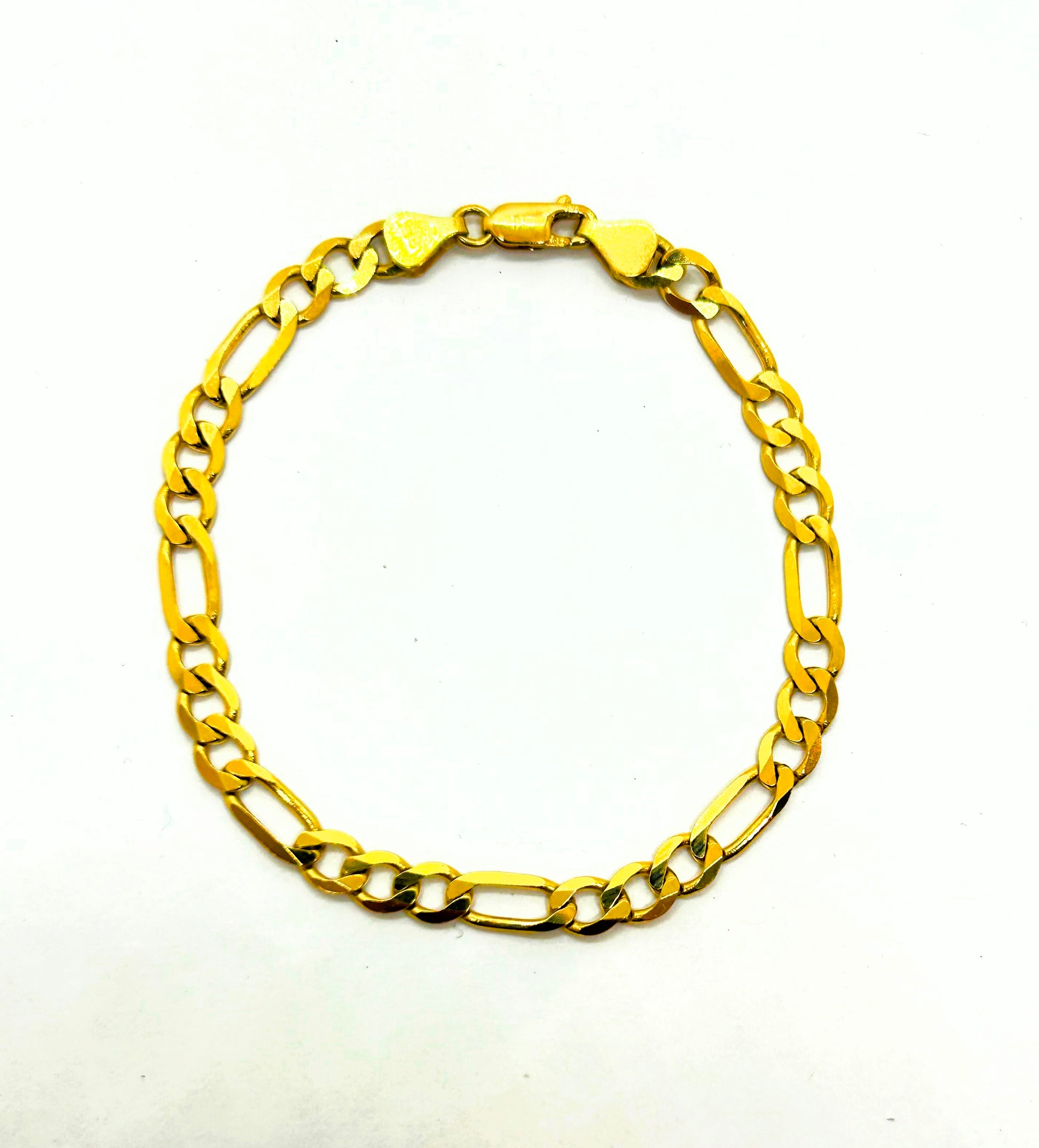 18k Gold Figaro Bracelet ~6mm wide