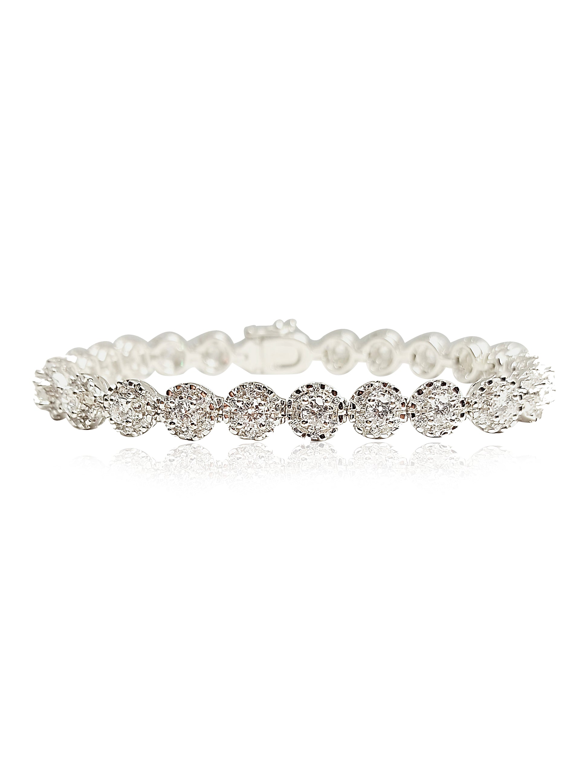 14k White Gold Bracelet, Cubic, 20.62 gram, 6.75mm width
