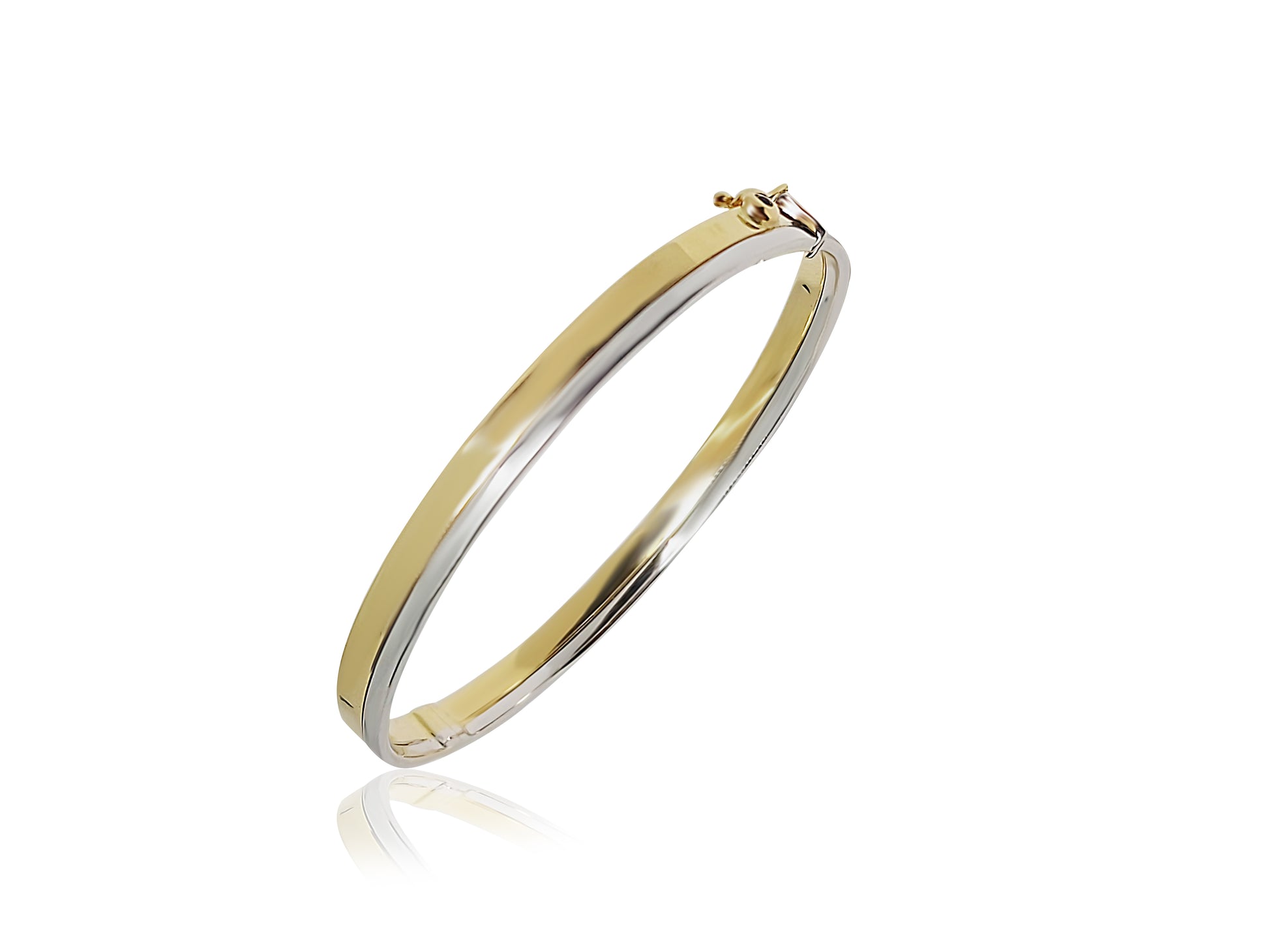 Tilted two-tone 18k gold bracelet