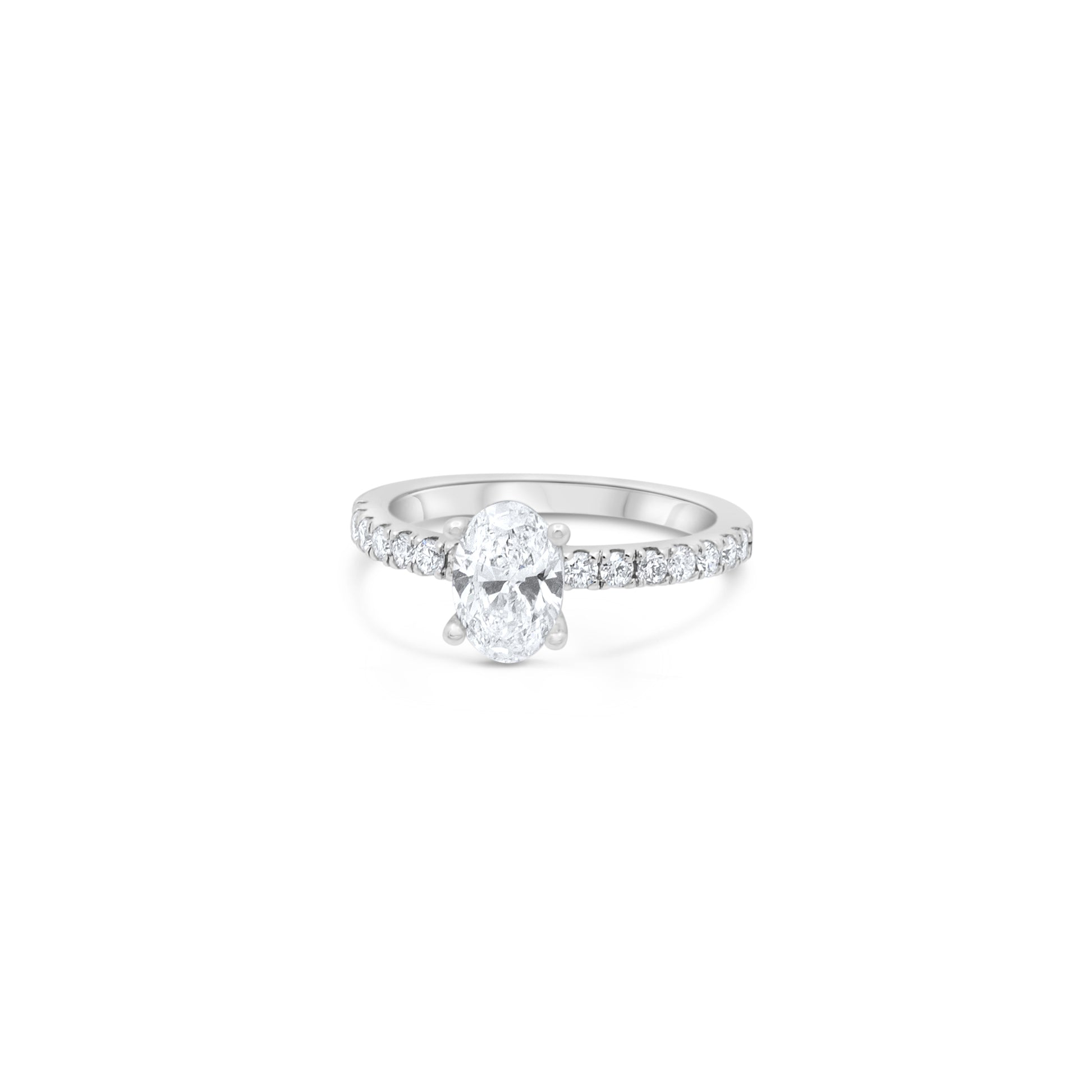 NATURAL Oval cut Diamond | Pavé Oval cut Engagement Ring
