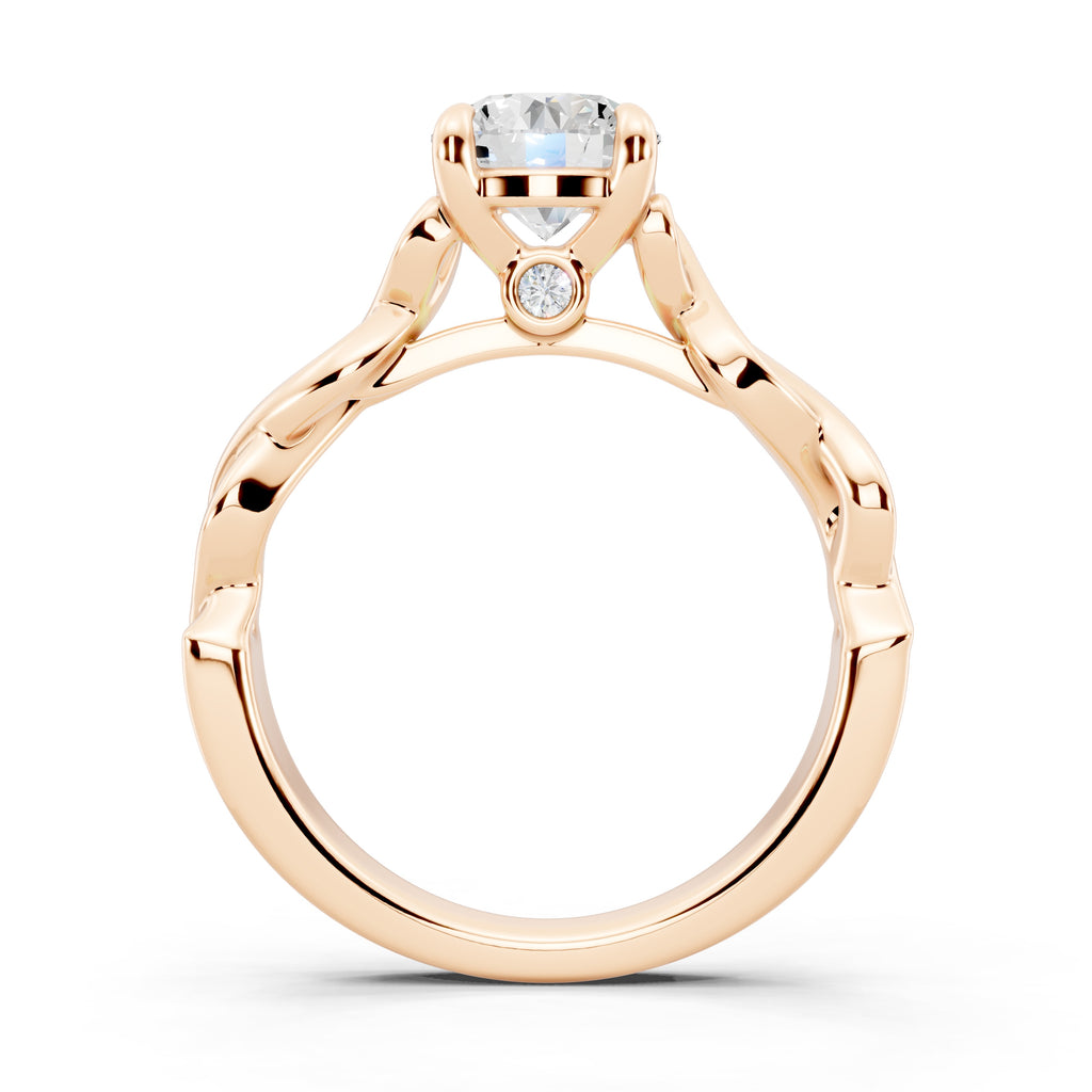 Customizable 0.85ct Center Round cut infinity sides Lab Diamond Engagement Ring