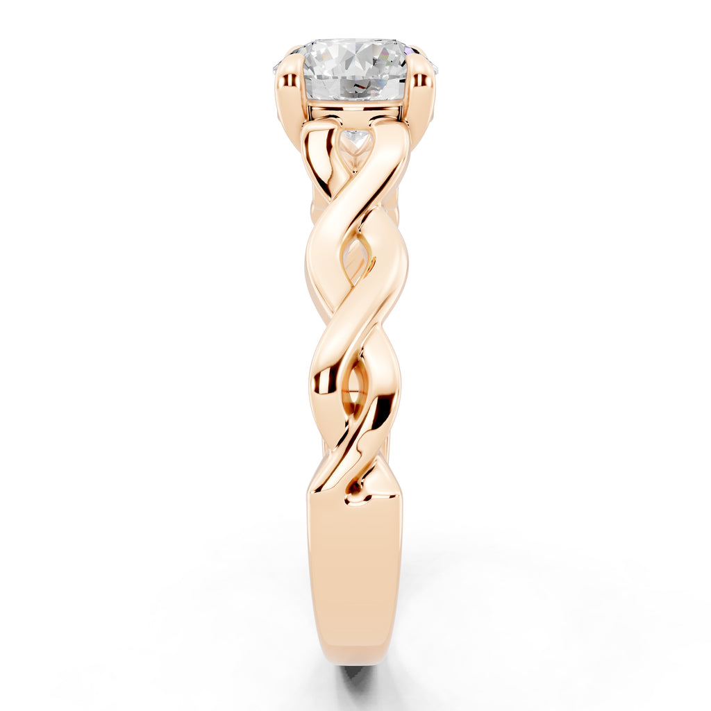 Customizable 0.85ct Center Round cut infinity sides Lab Diamond Engagement Ring