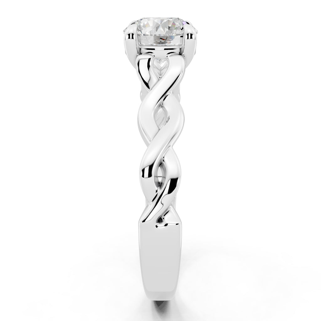 Customizable 0.85ct Center Round cut infinity sides Lab Diamond Engagement Ring