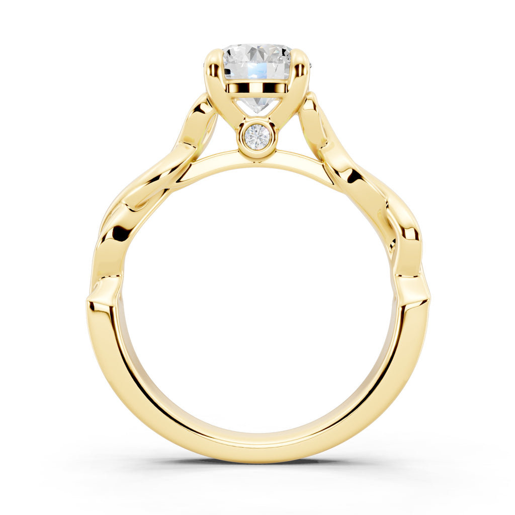Customizable 0.85ct Center Round cut infinity sides Lab Diamond Engagement Ring