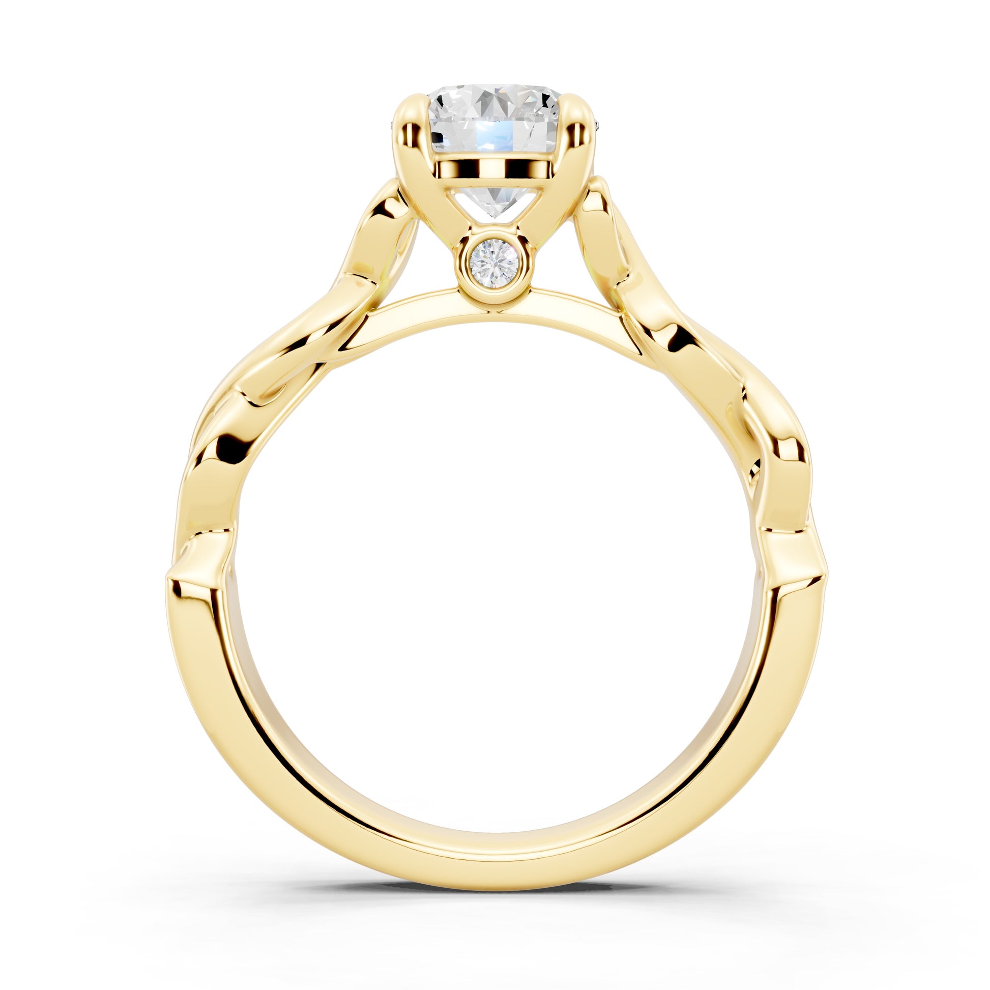 Customizable 0.85ct Center Round cut infinity sides Lab Diamond Engagement Ring