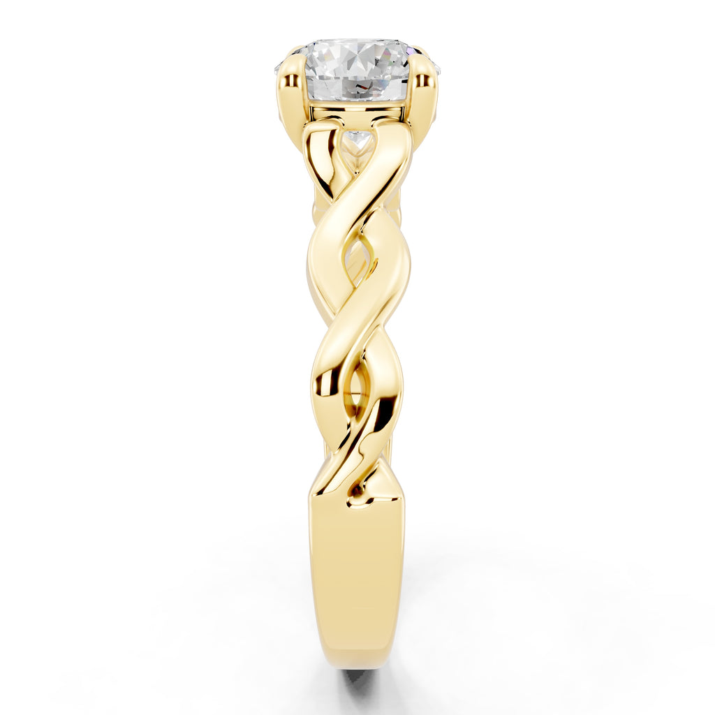 Customizable 0.85ct Center Round cut infinity sides Lab Diamond Engagement Ring