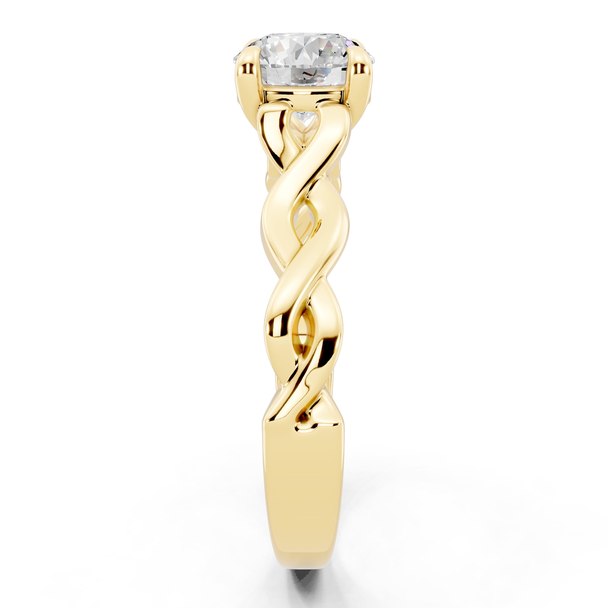 Customizable 0.85ct Center Round cut infinity sides Lab Diamond Engagement Ring