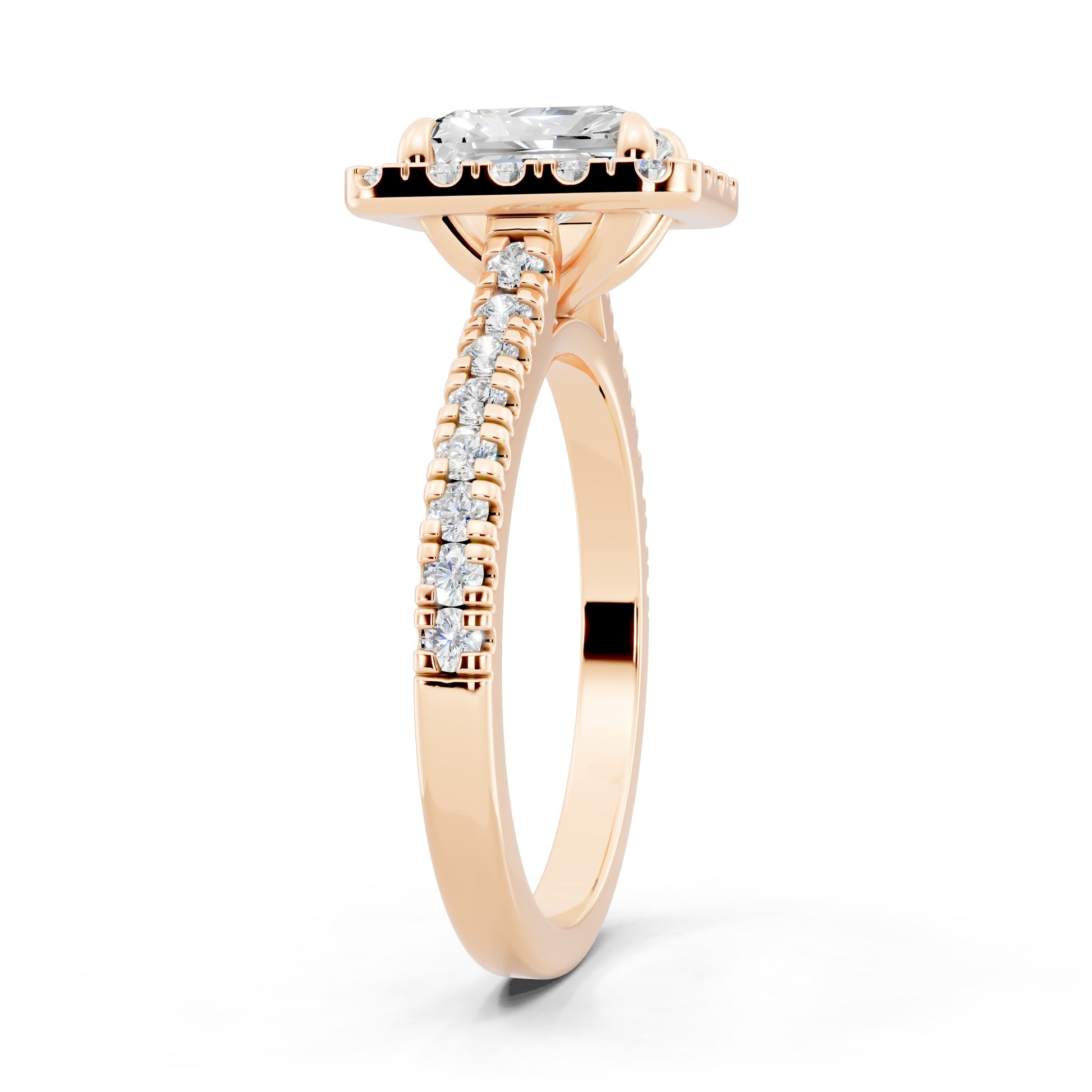 Customizable 1.5ct Radiant cut with Halo