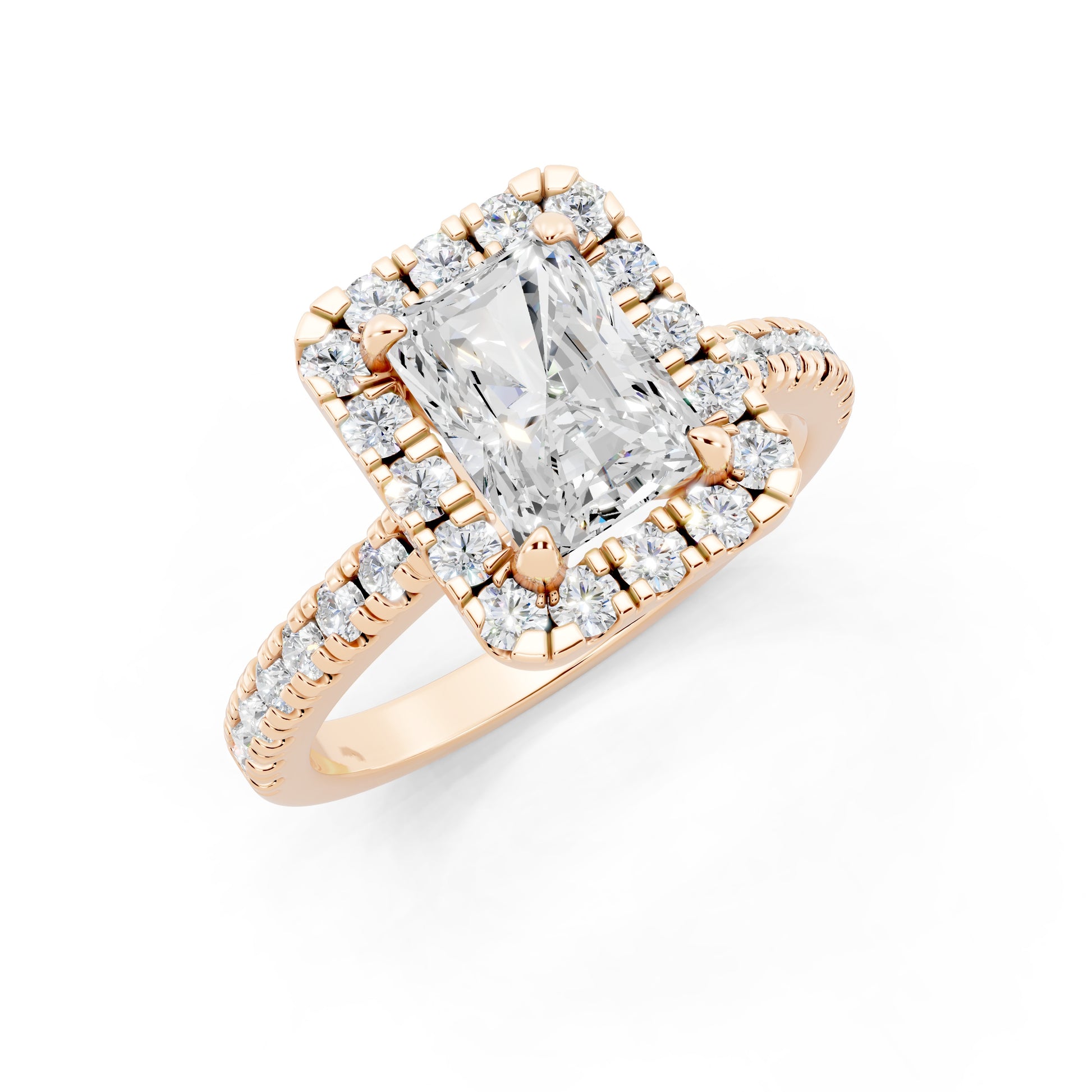 Customizable 1.5ct Radiant cut with Halo