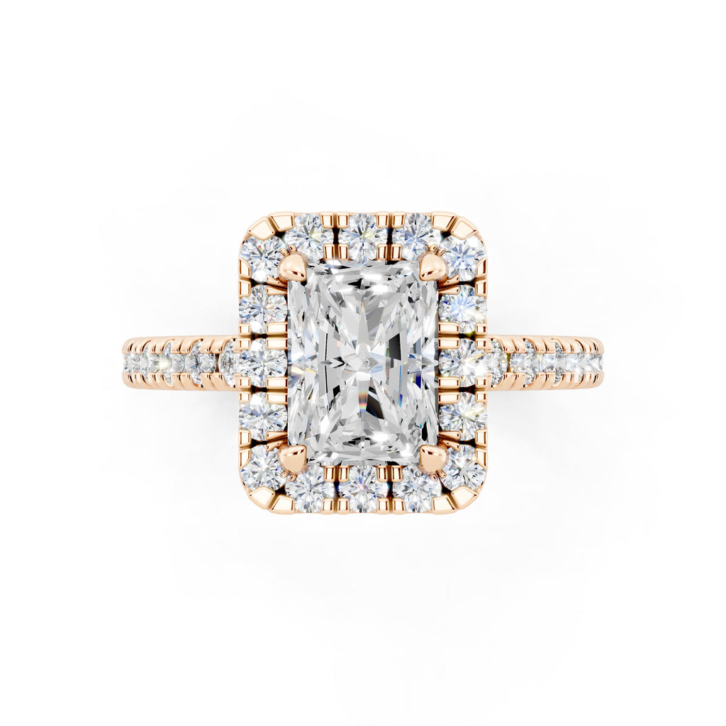 Customizable 1.5ct Radiant cut with Halo