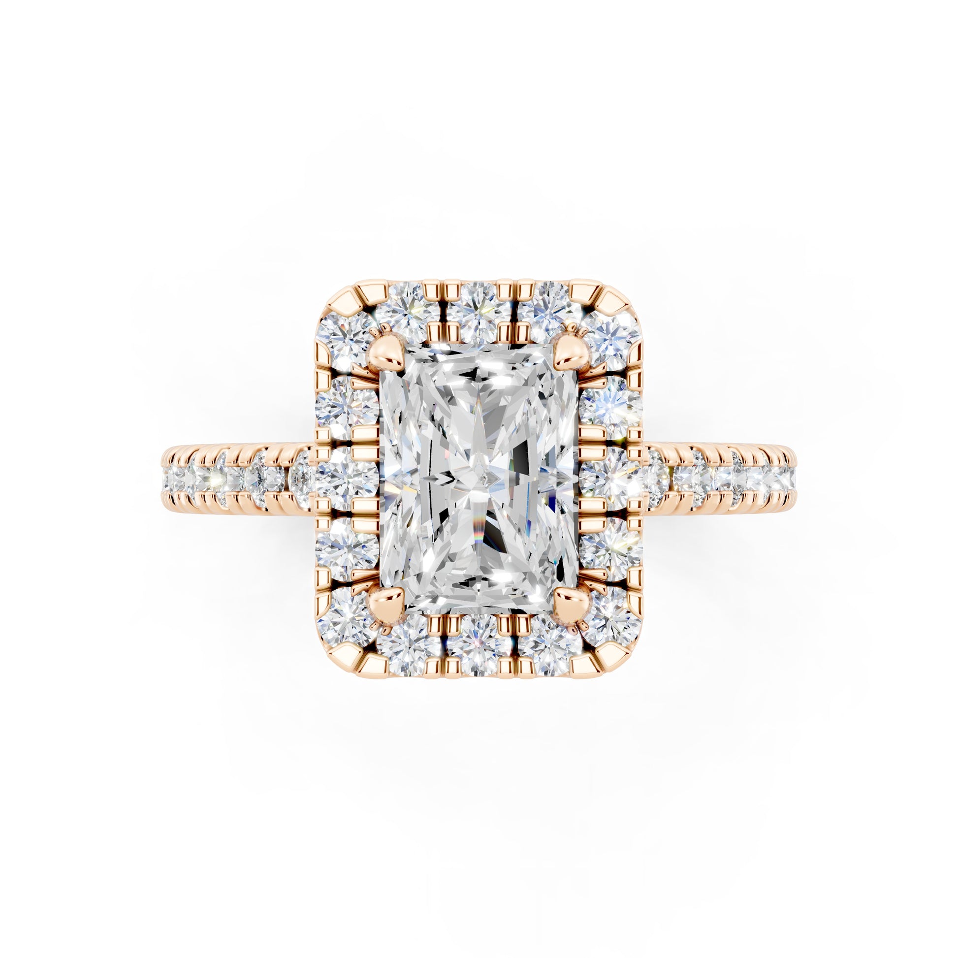 Customizable 1.5ct Radiant cut with Halo