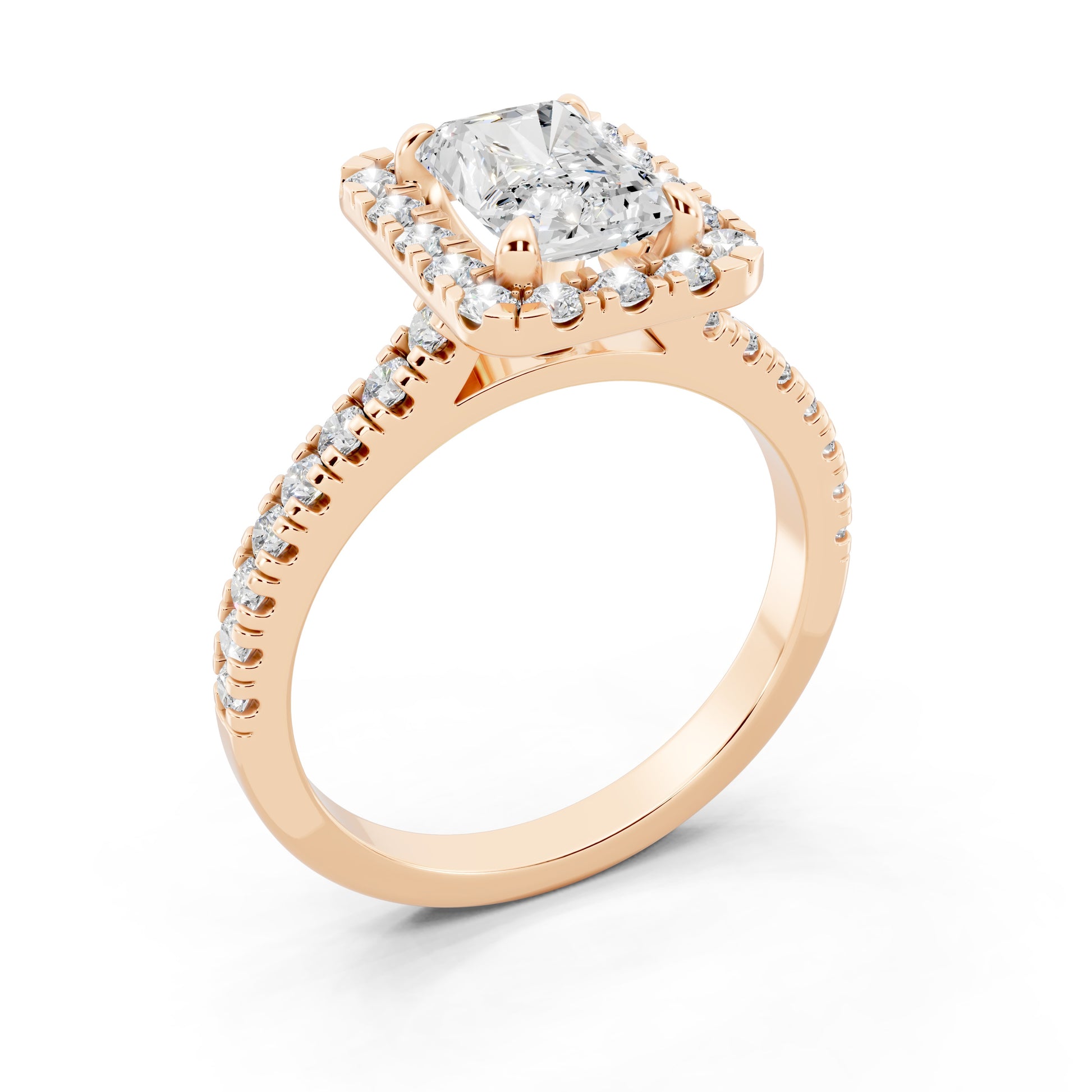 Customizable 1.5ct Radiant cut with Halo
