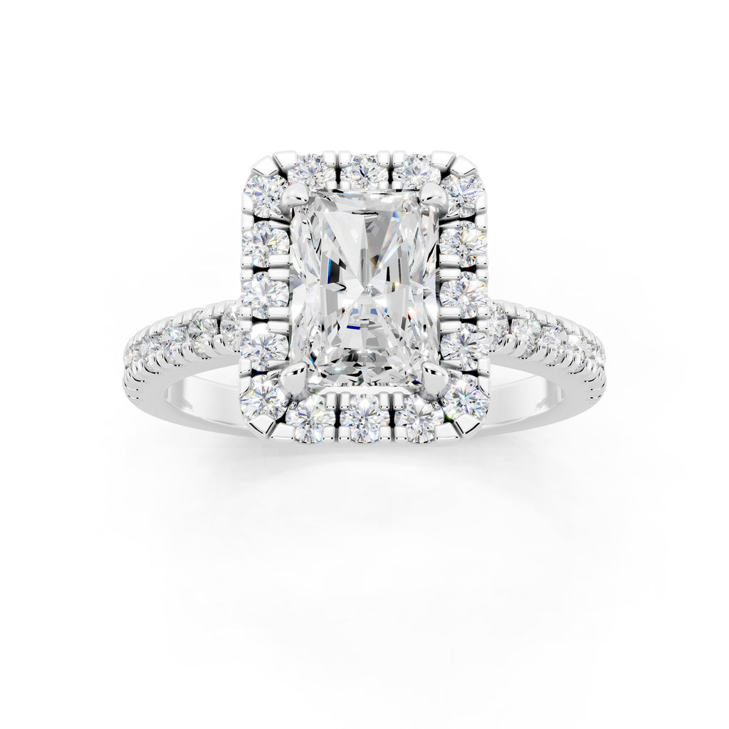Customizable 1.5ct Radiant cut with Halo