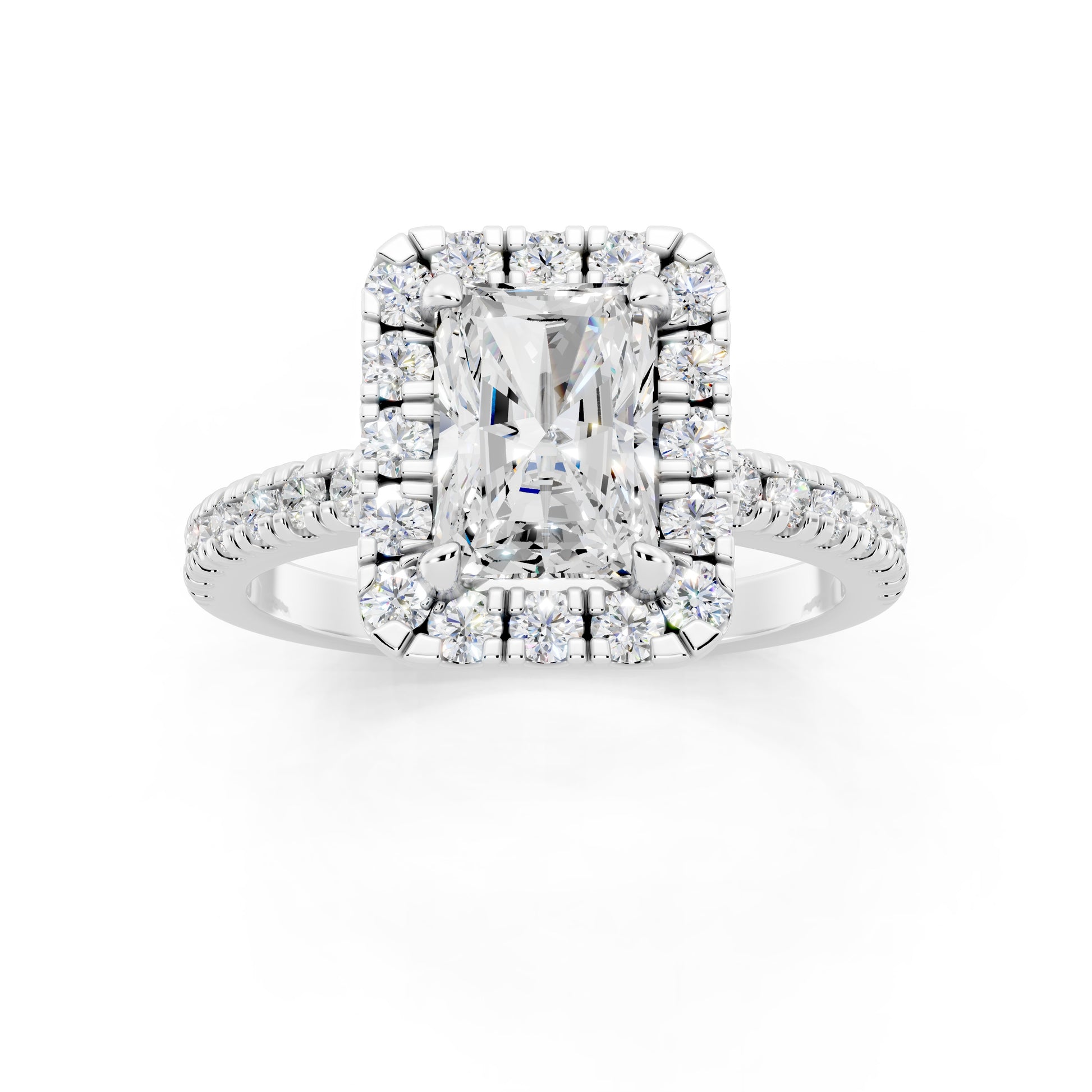 Customizable 1.5ct Radiant cut with Halo