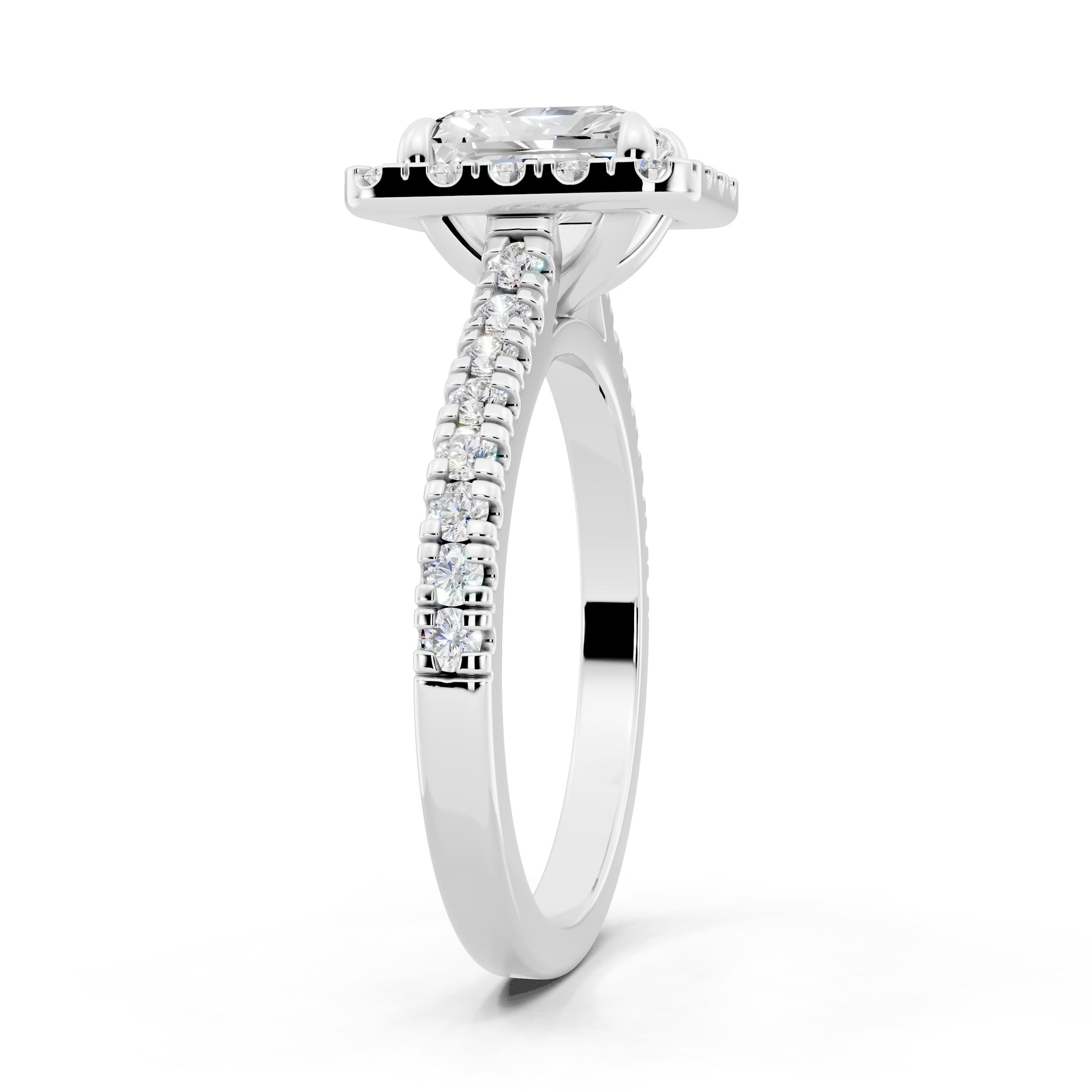 Customizable 1.5ct Radiant cut with Halo