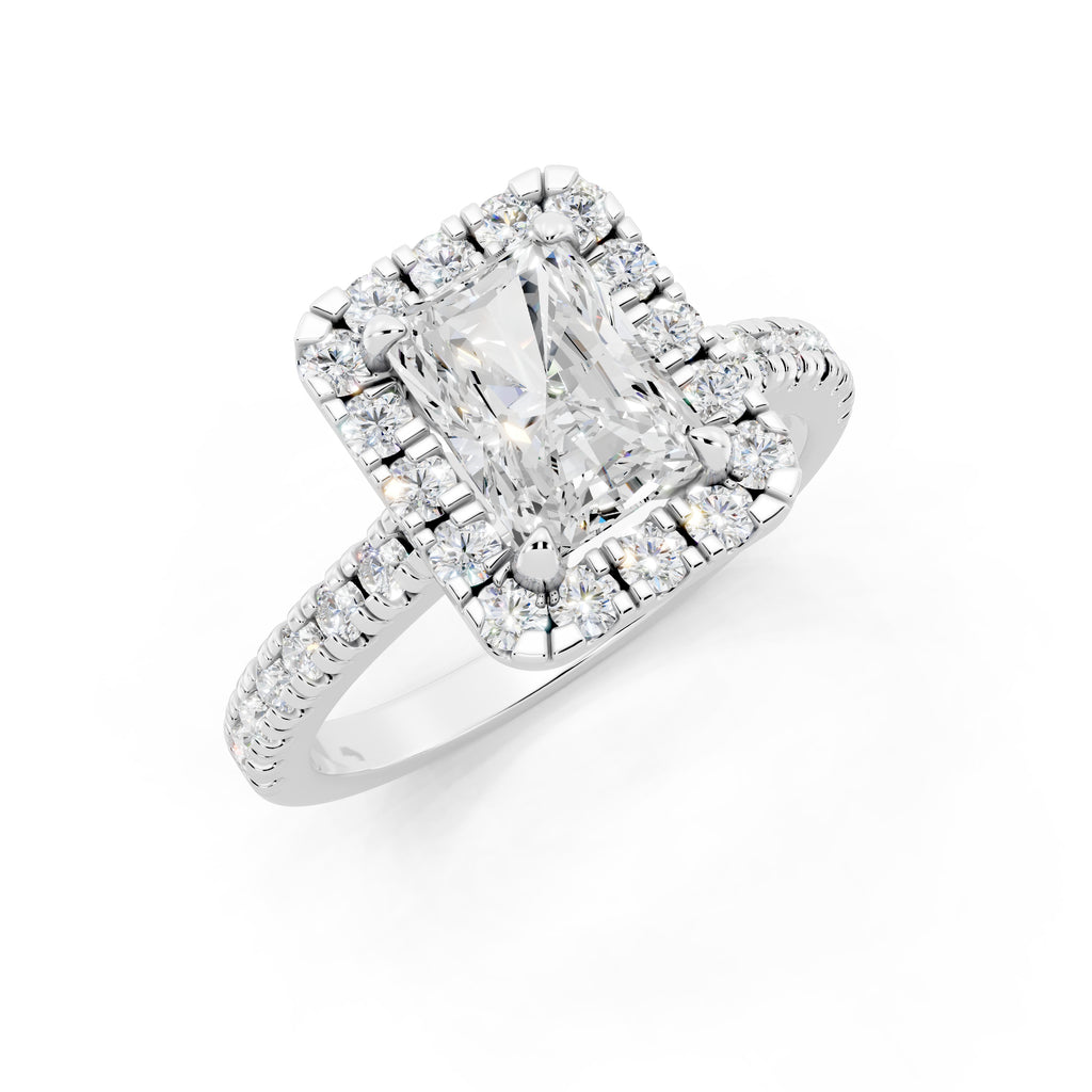 Customizable 1.5ct Radiant cut with Halo