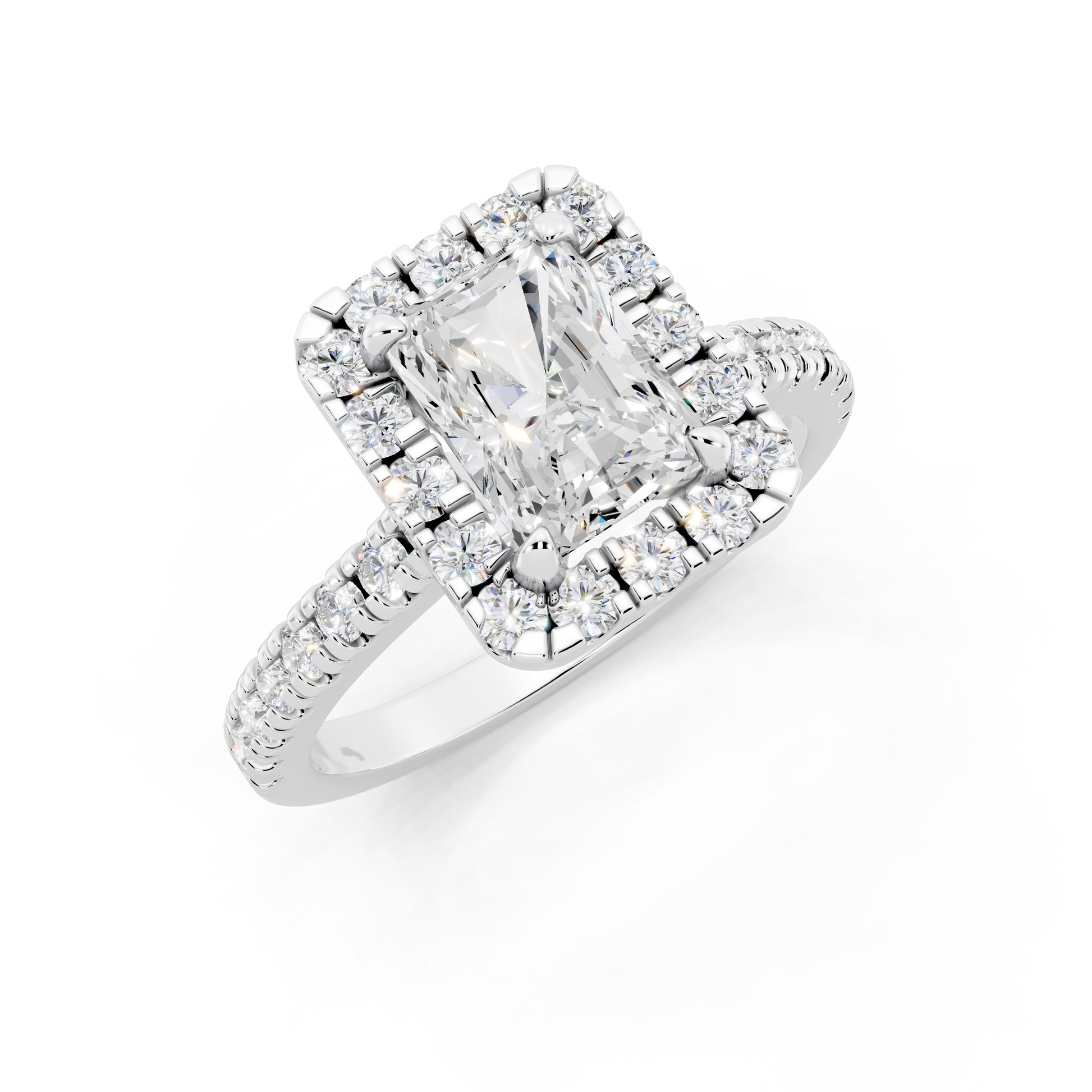Customizable 1.5ct Radiant cut with Halo