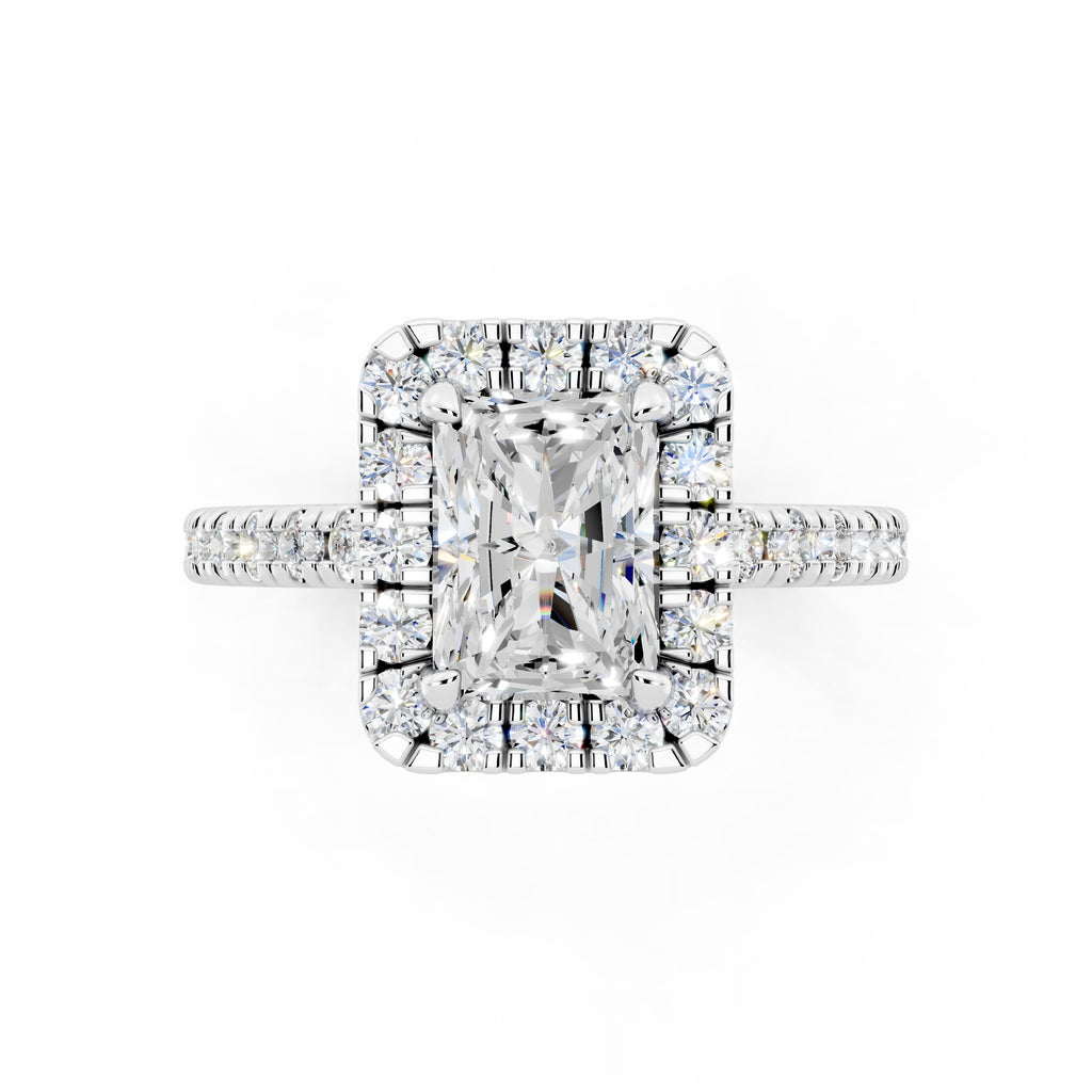 Customizable 1.5ct Radiant cut with Halo
