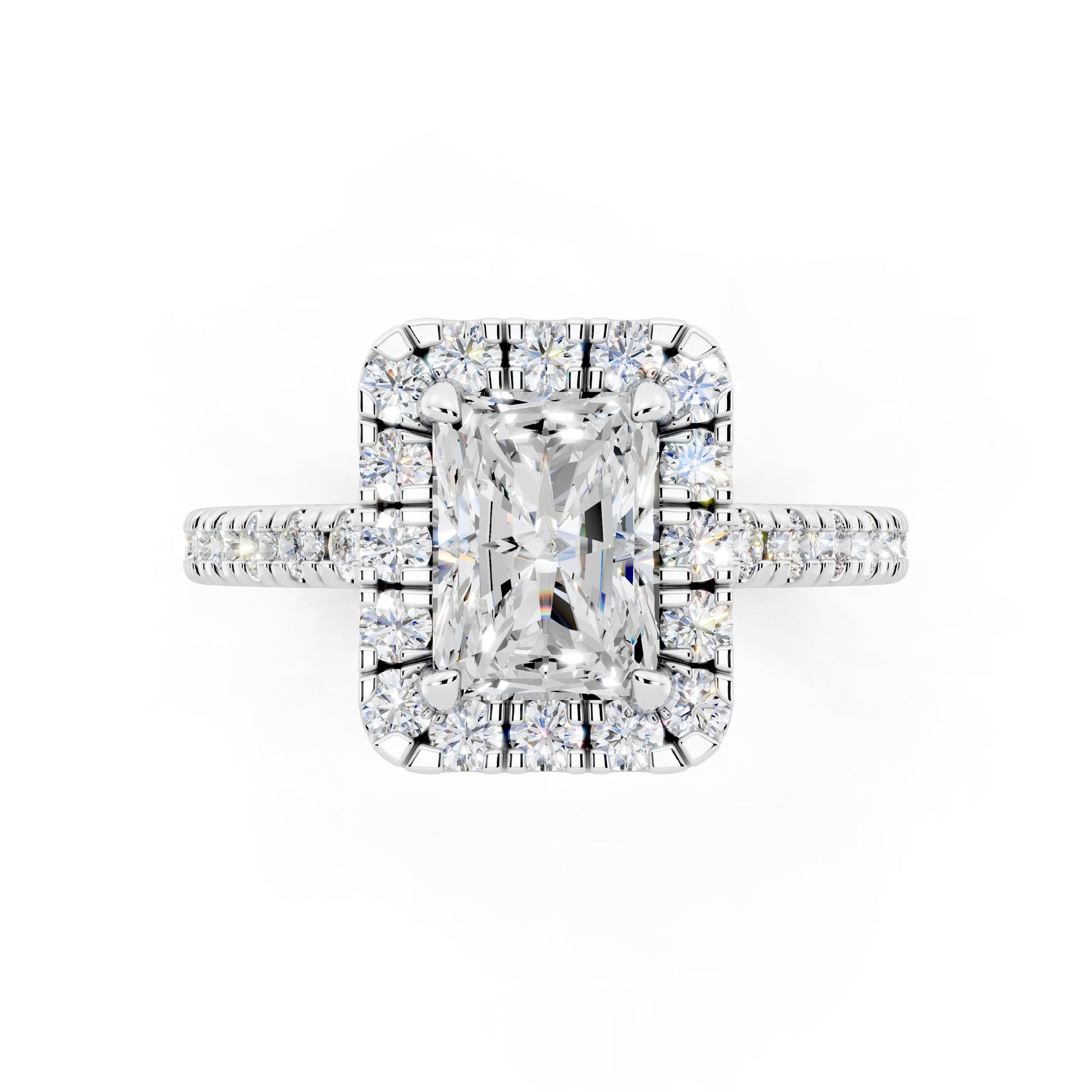 Customizable 1.5ct Radiant cut with Halo