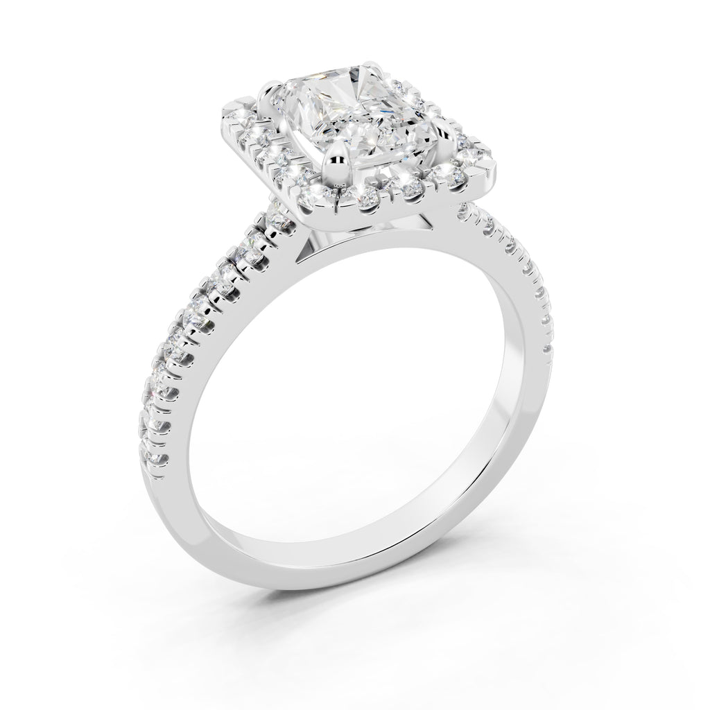 Customizable 1.5ct Radiant cut with Halo