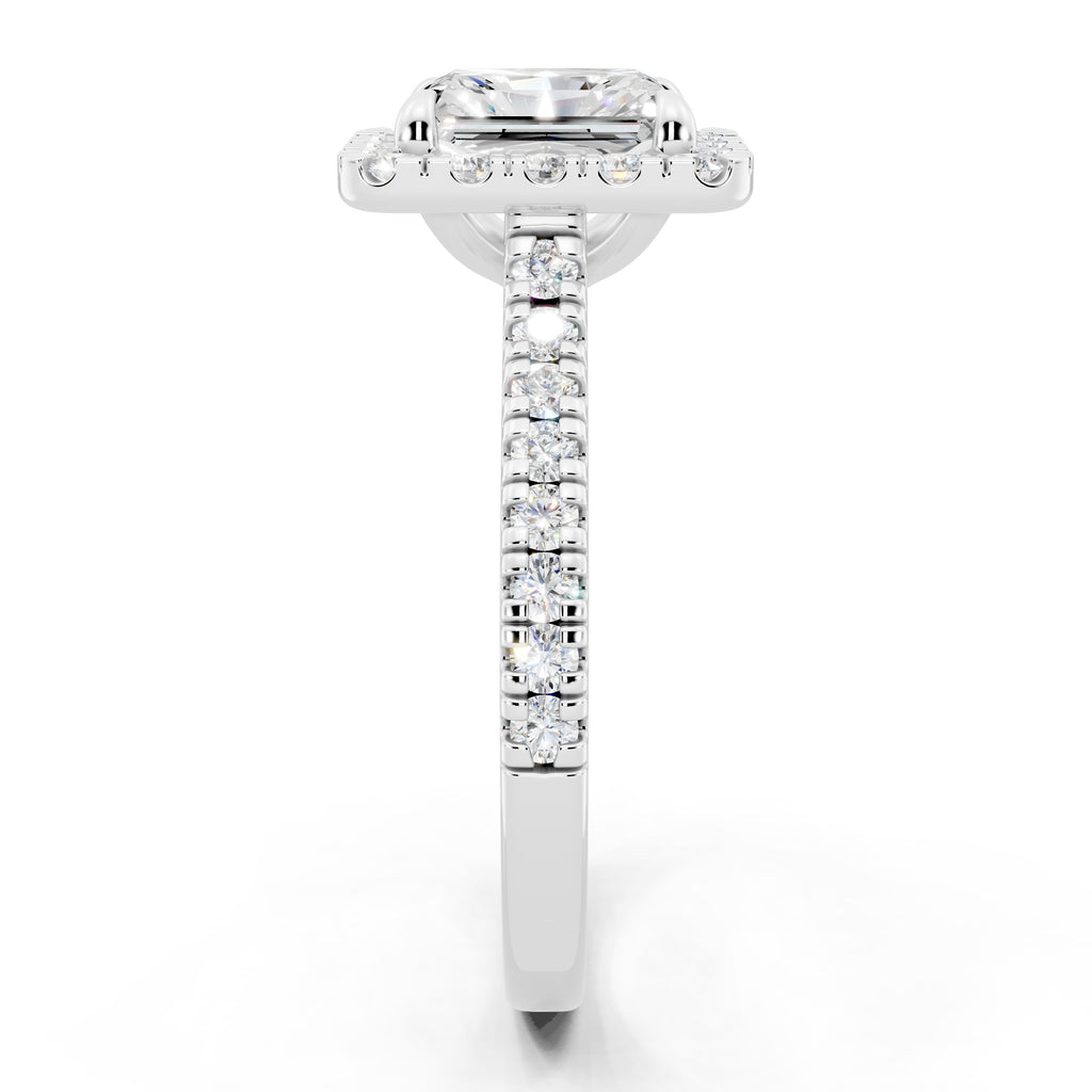 Customizable 1.5ct Radiant cut with Halo