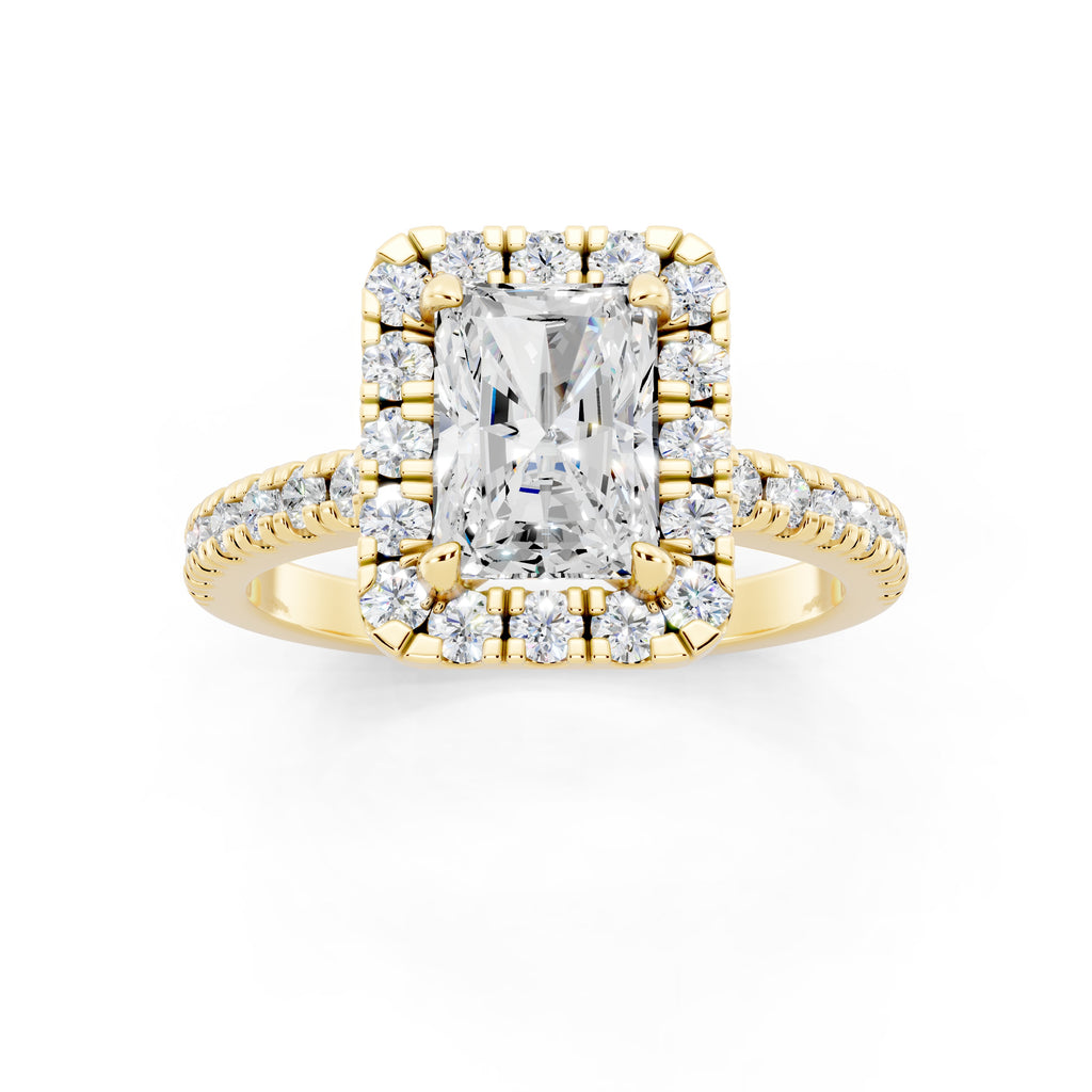 Customizable 1.5ct Radiant cut with Halo