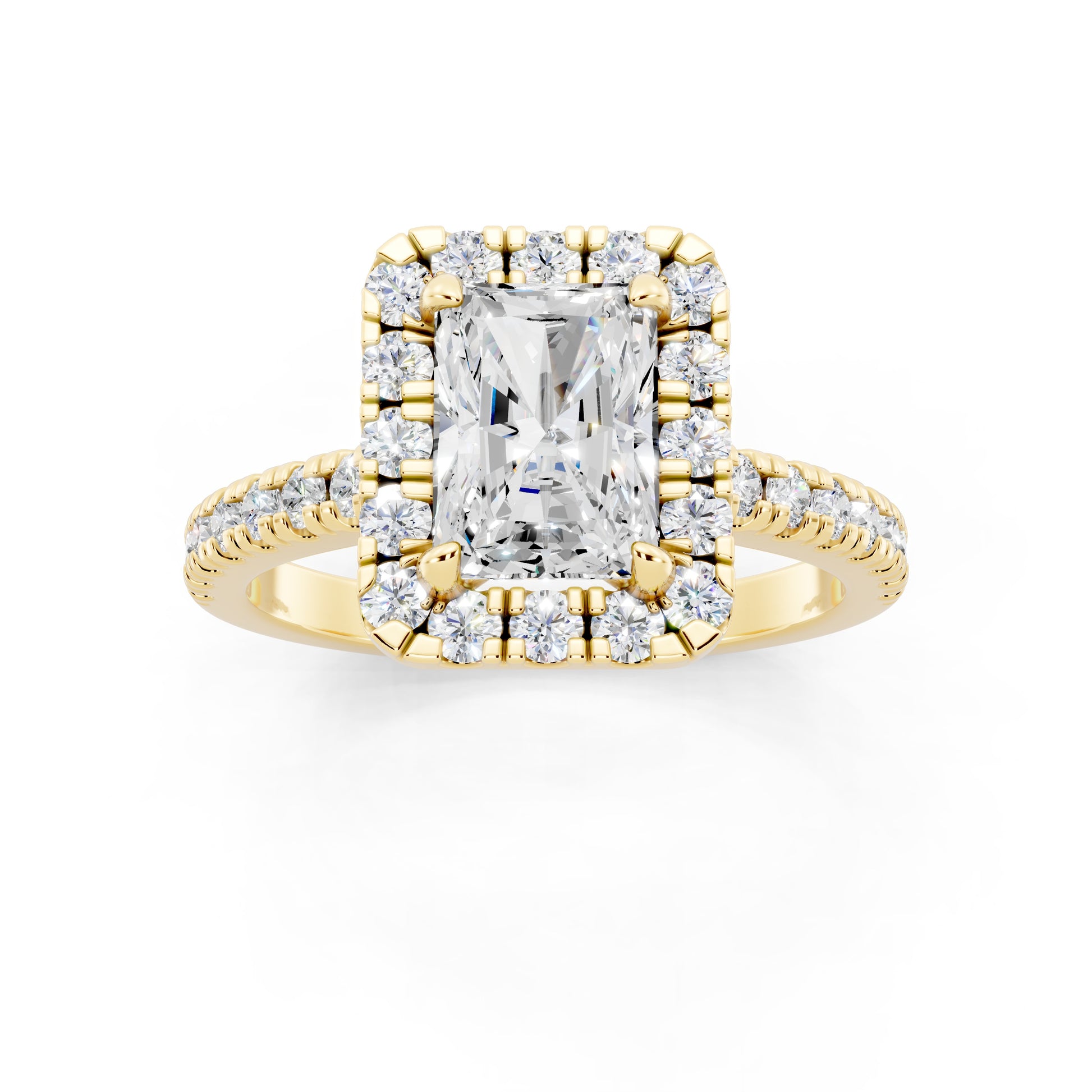 Customizable 1.5ct Radiant cut with Halo