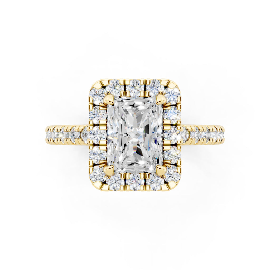 Customizable 1.5ct Radiant cut with Halo