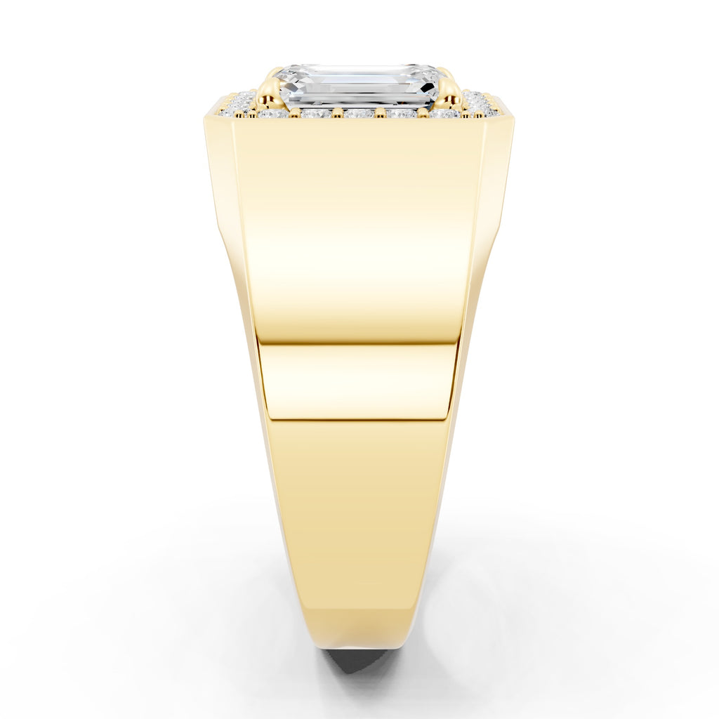 Customizable Engagement Ring with Emerald cut center diamond