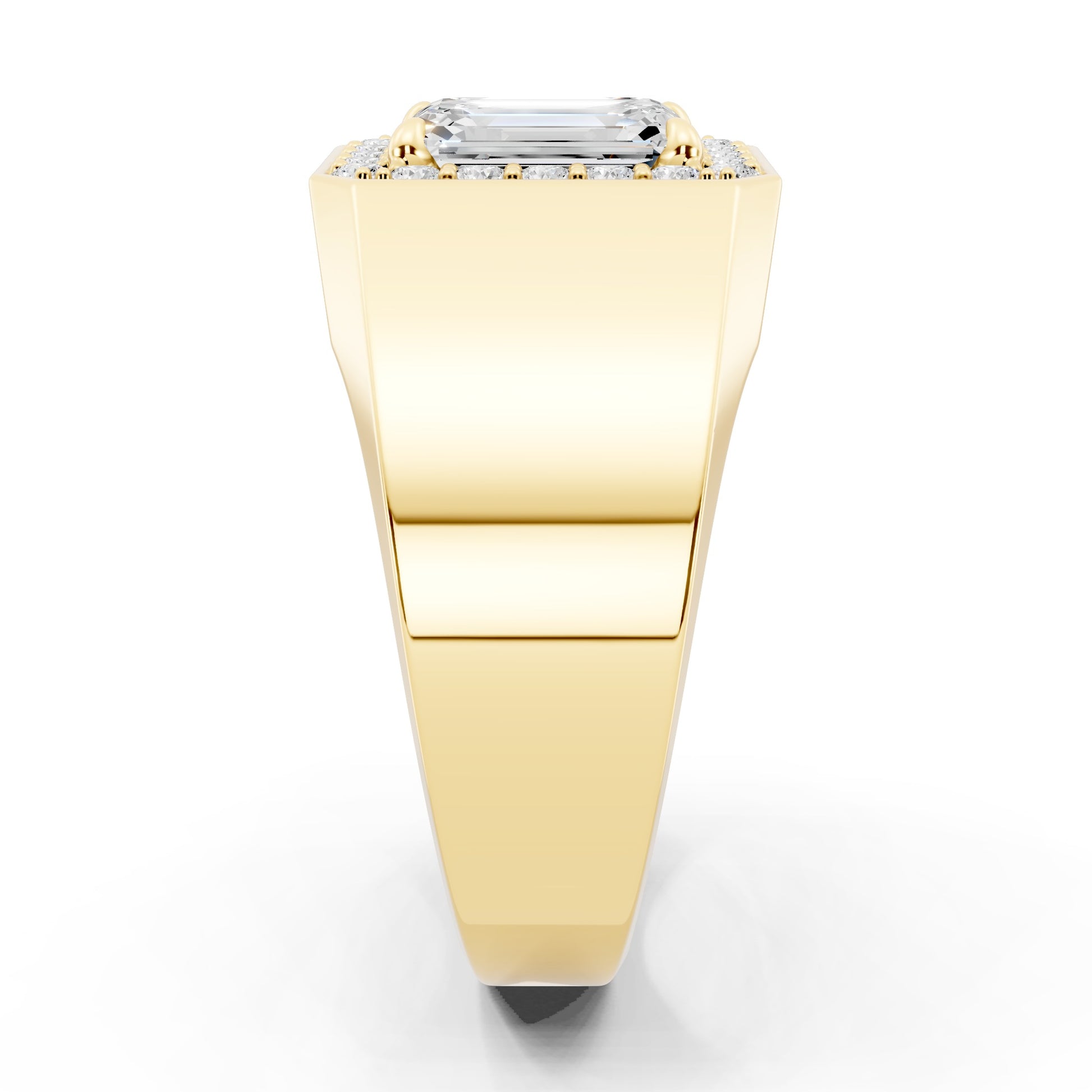 Customizable Engagement Ring with Emerald cut center diamond