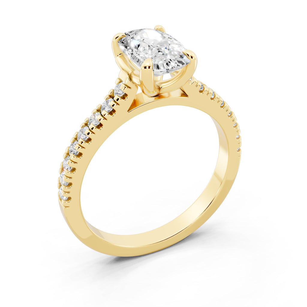 Customizable 1.75ct Lab diamond Cushion Engagement Ring