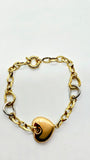 Bracelet 3 tons en or 10K avec cœur