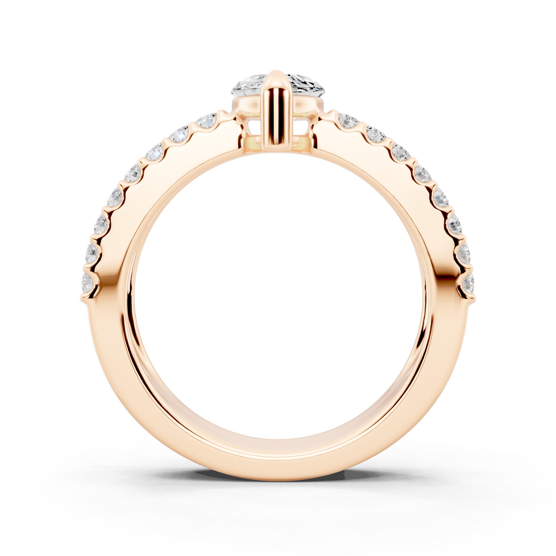 Customizable 1ct Marquise cut Lab Diamond with Split double band