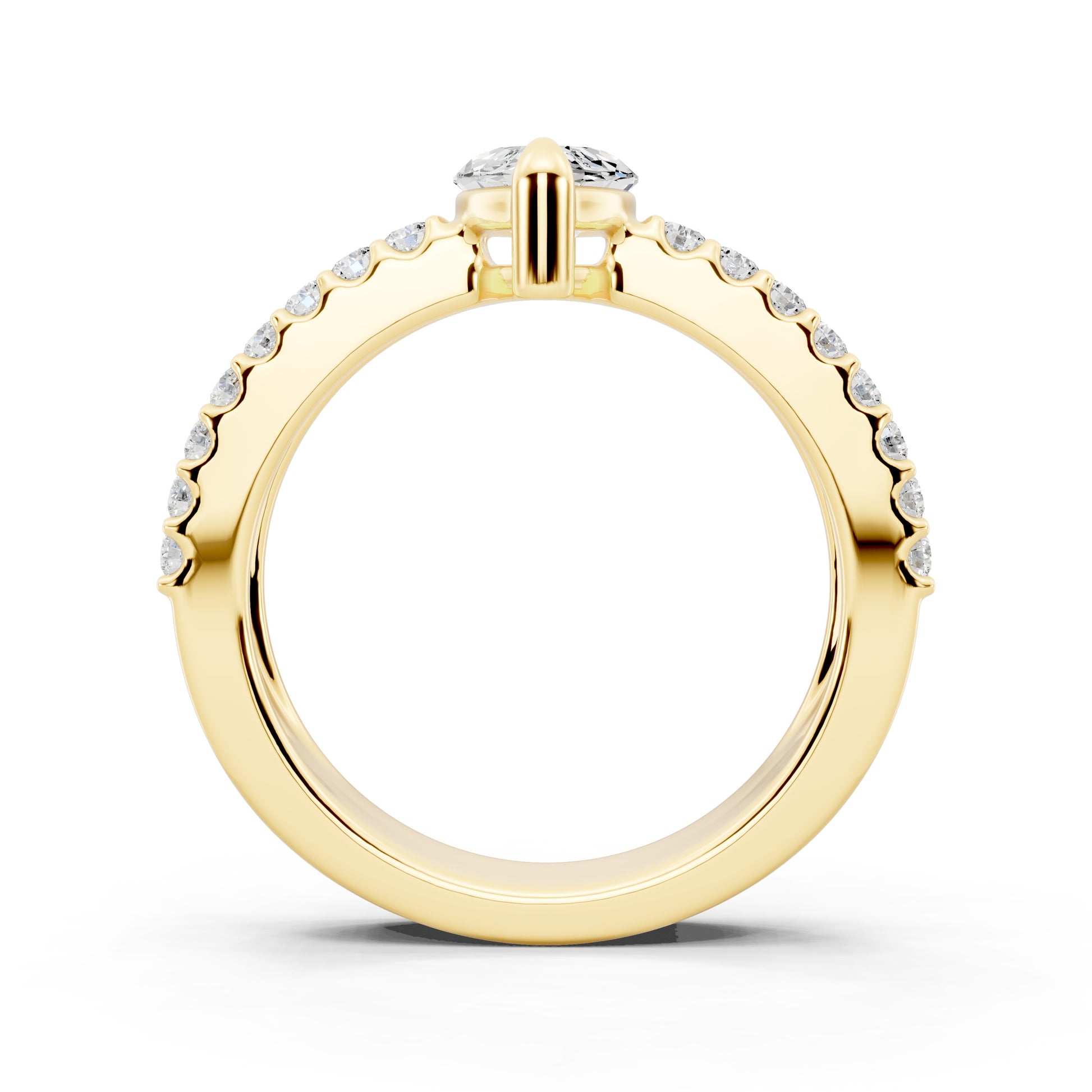 Customizable 1ct Marquise cut Lab Diamond with Split double band