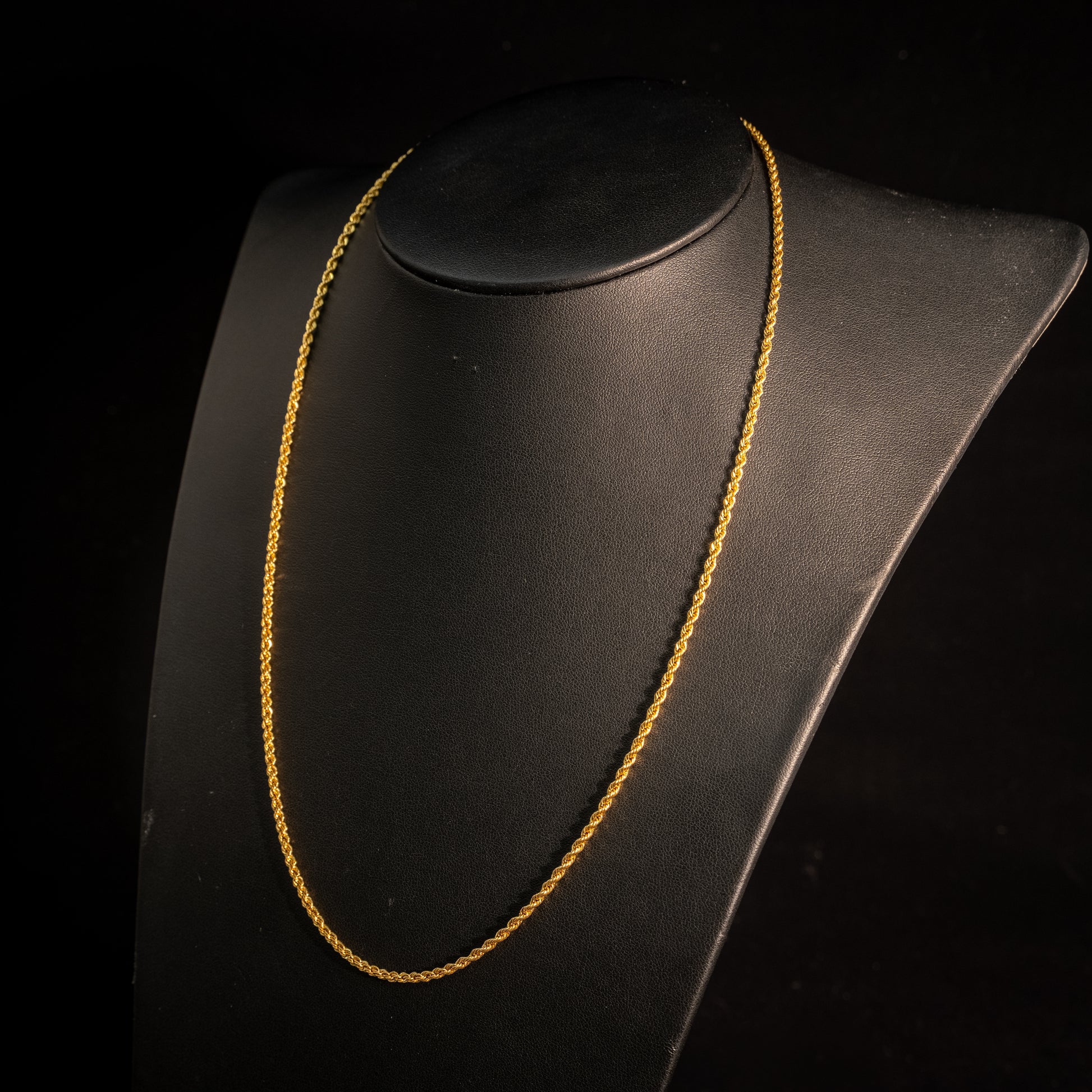 Chaîne corde en or 10 carats semi-massive ~2,3 mm