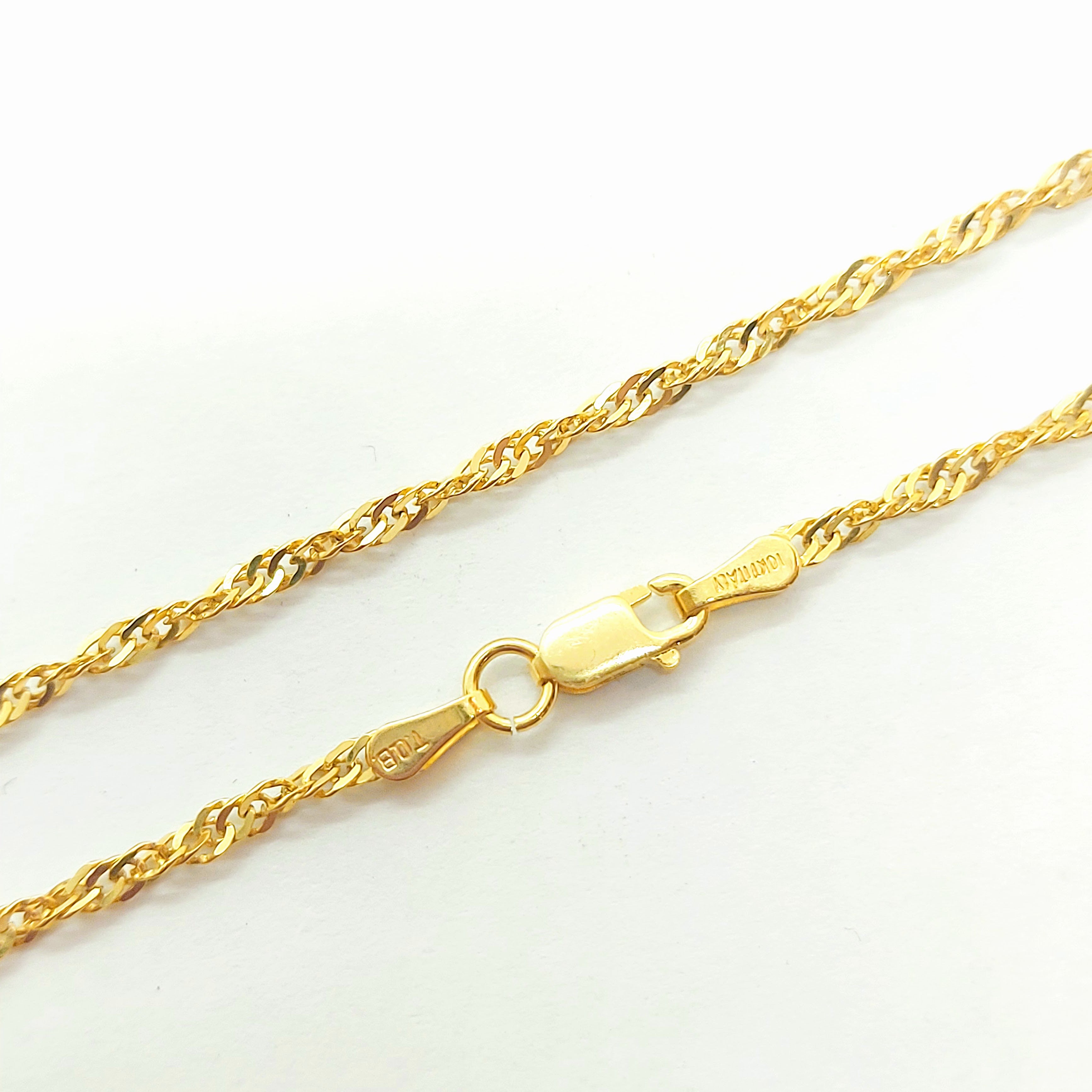 Chaîne corde collier or 10K très fin