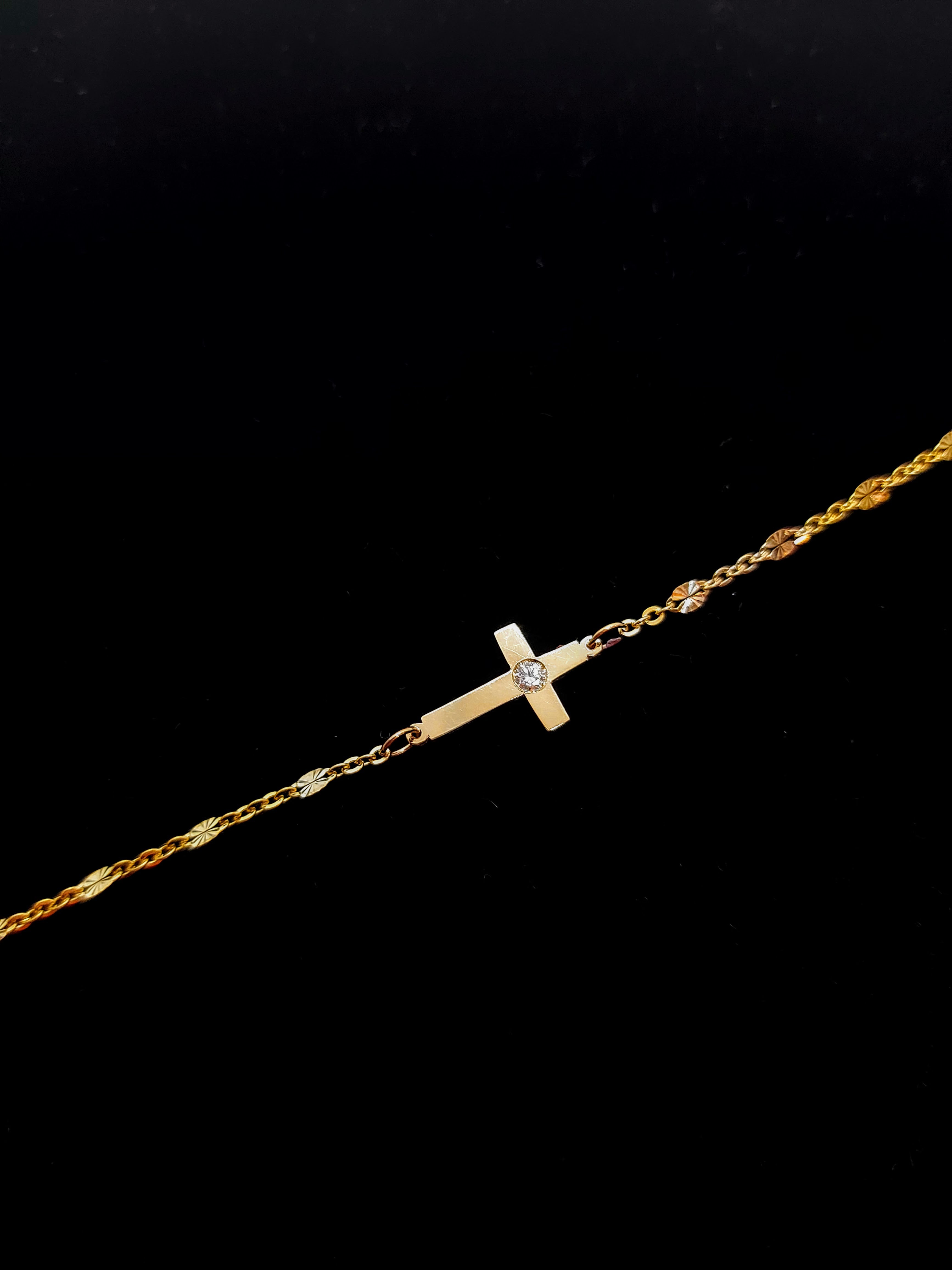Cross bracelet for women with diamond