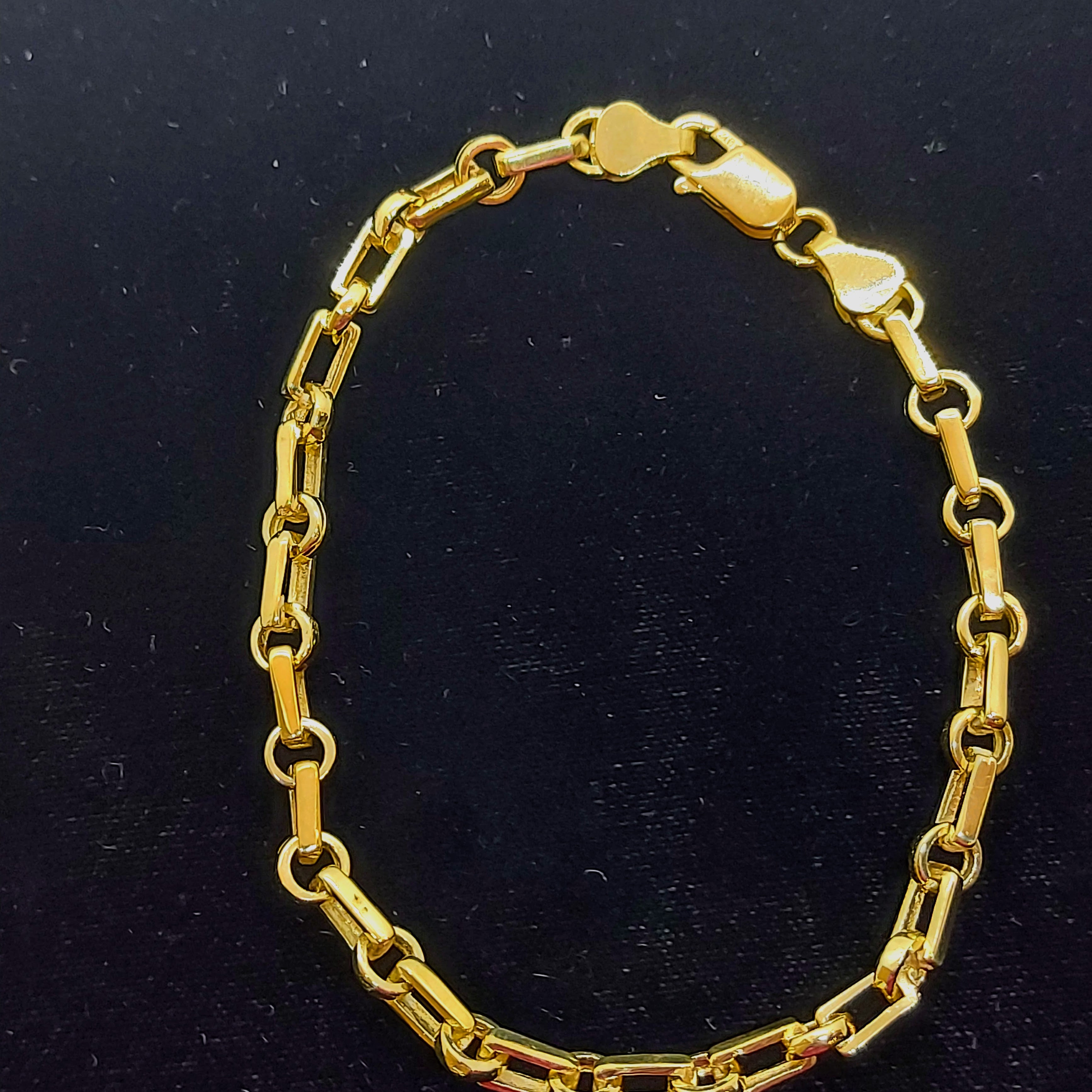 Bracelet trombone et chaîne rolo en or