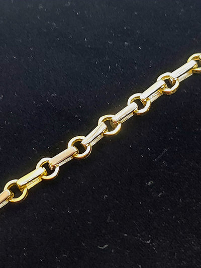 Two tone Gold Bracelet with paper clip and rolo link