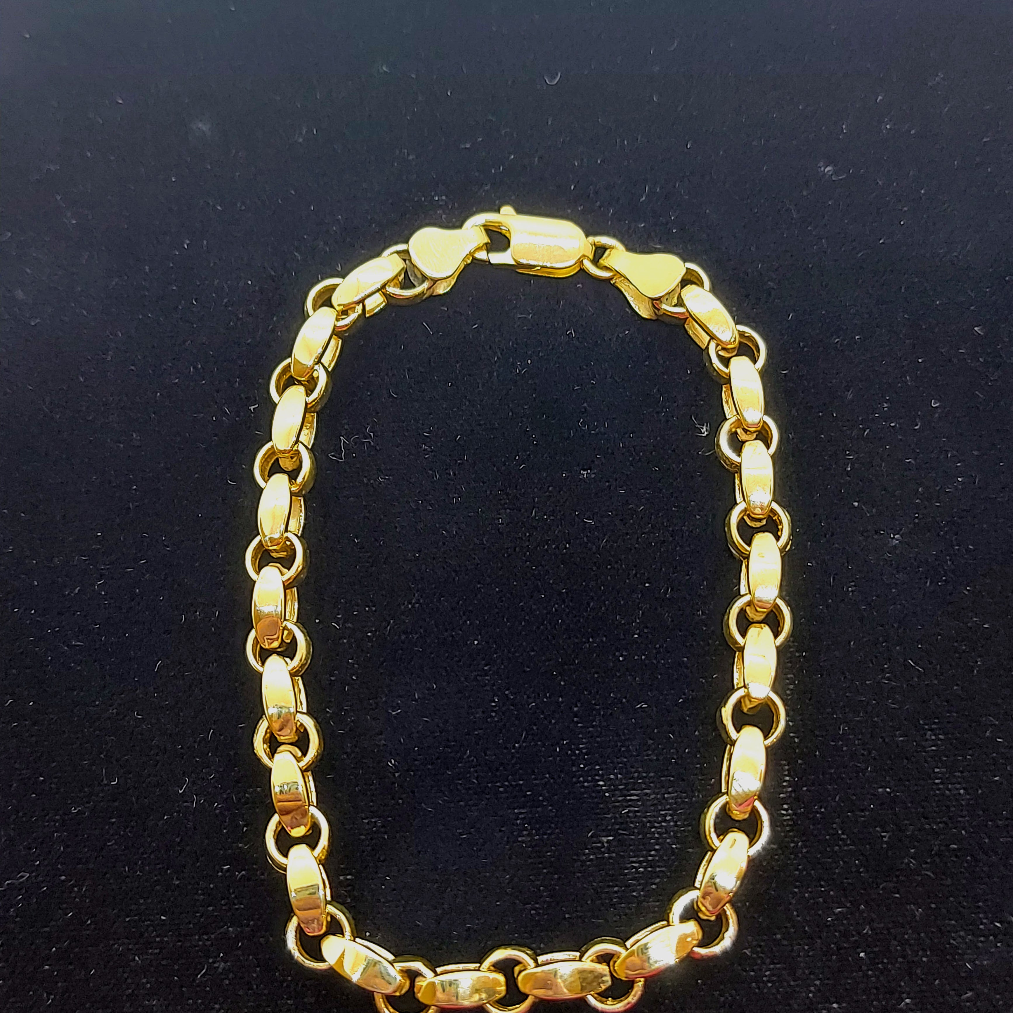 Bracelet en or à maillons Rolo et ovales
