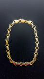 Bracelet en or bicolore maille Rolo et maille ovale