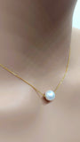 10k Real Solid Gold Pearl Necklace for women