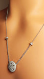 Collier rond en or blanc massif 14 carats, collier étoile entièrement serti de diamants naturels