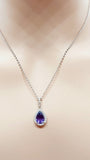 Collier améthyste poire 14 carats