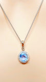 Collier ovale aigue-marine 14 carats