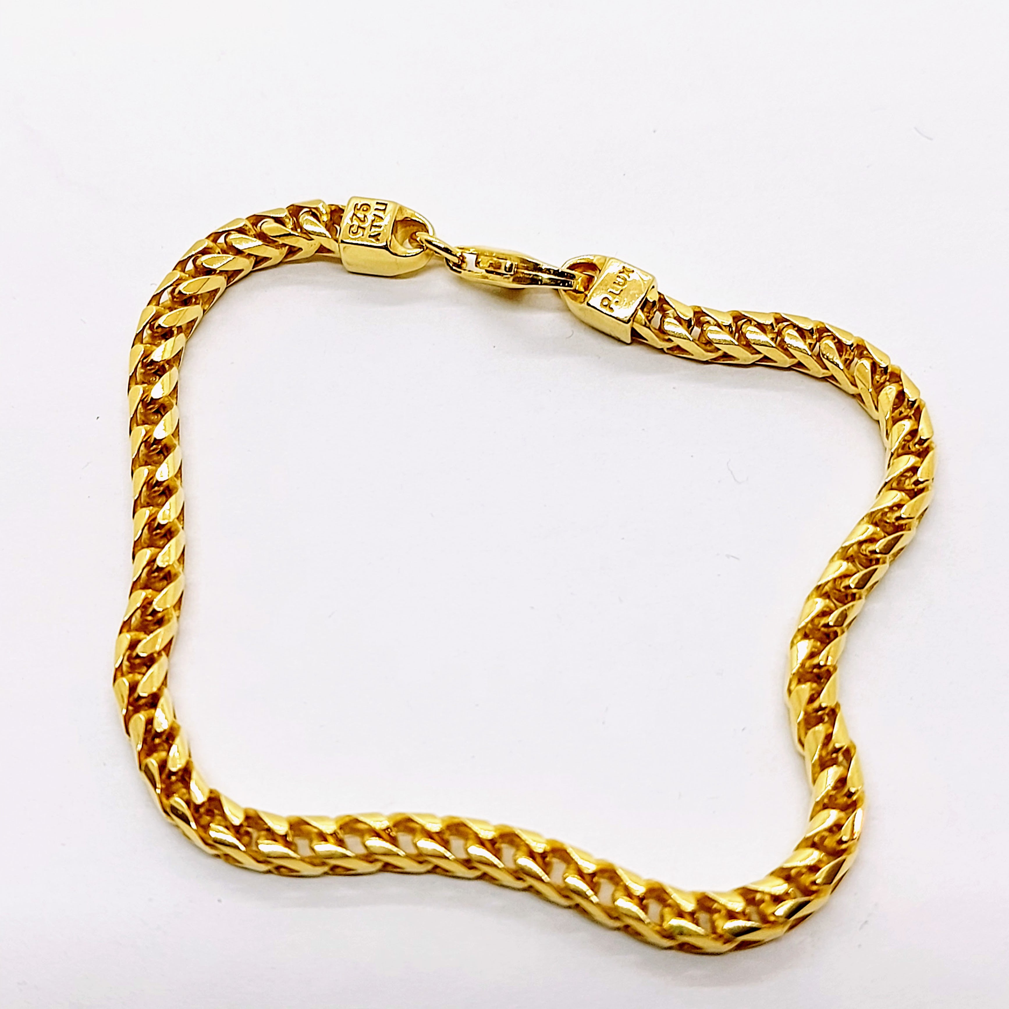 Bracelet Franco Argent plaqué or Italie 925