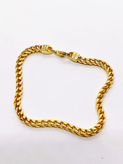 Silver Gold plated Franco Bracelet Italy 925