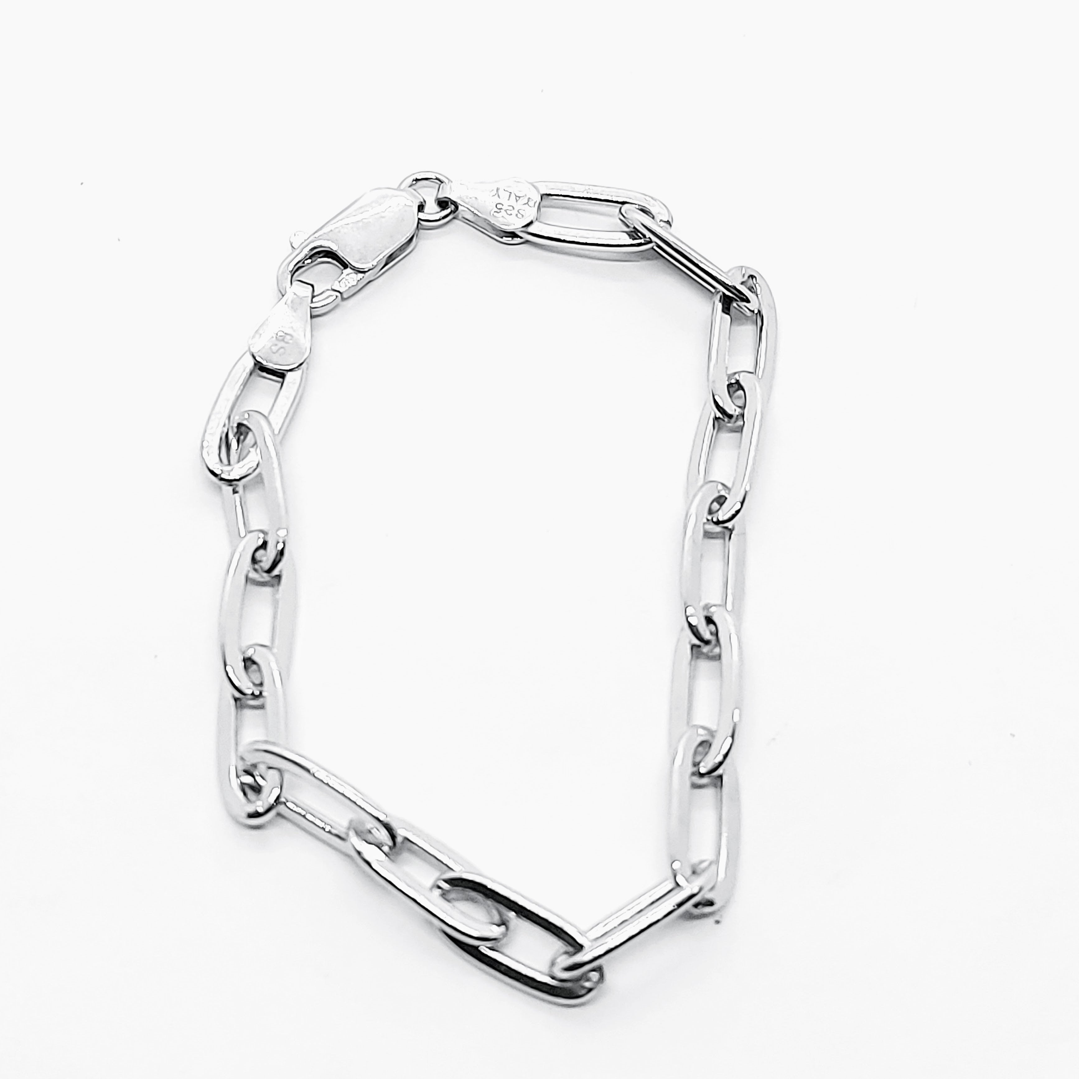 Bracelet trombone en argent 925 Italie