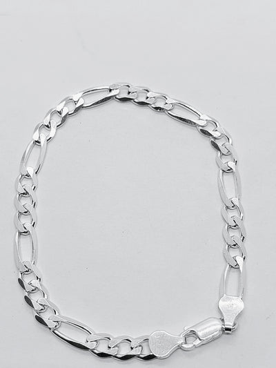 Figaro Bracelet Silver 925 Italy